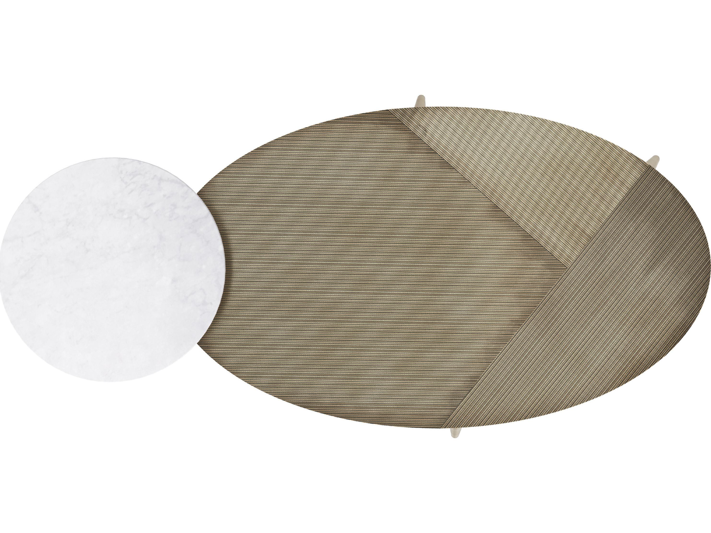 Sunpan Tuner Round Marble White Antique Brass Coffee Table