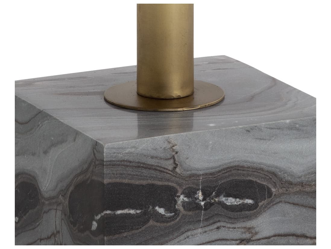 Sunpan Kata Grey Marble Round Metal Bar Table