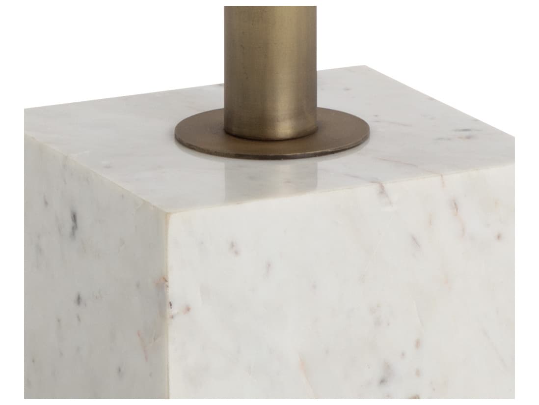 Sunpan Kata White Marble Round Metal Bar Table