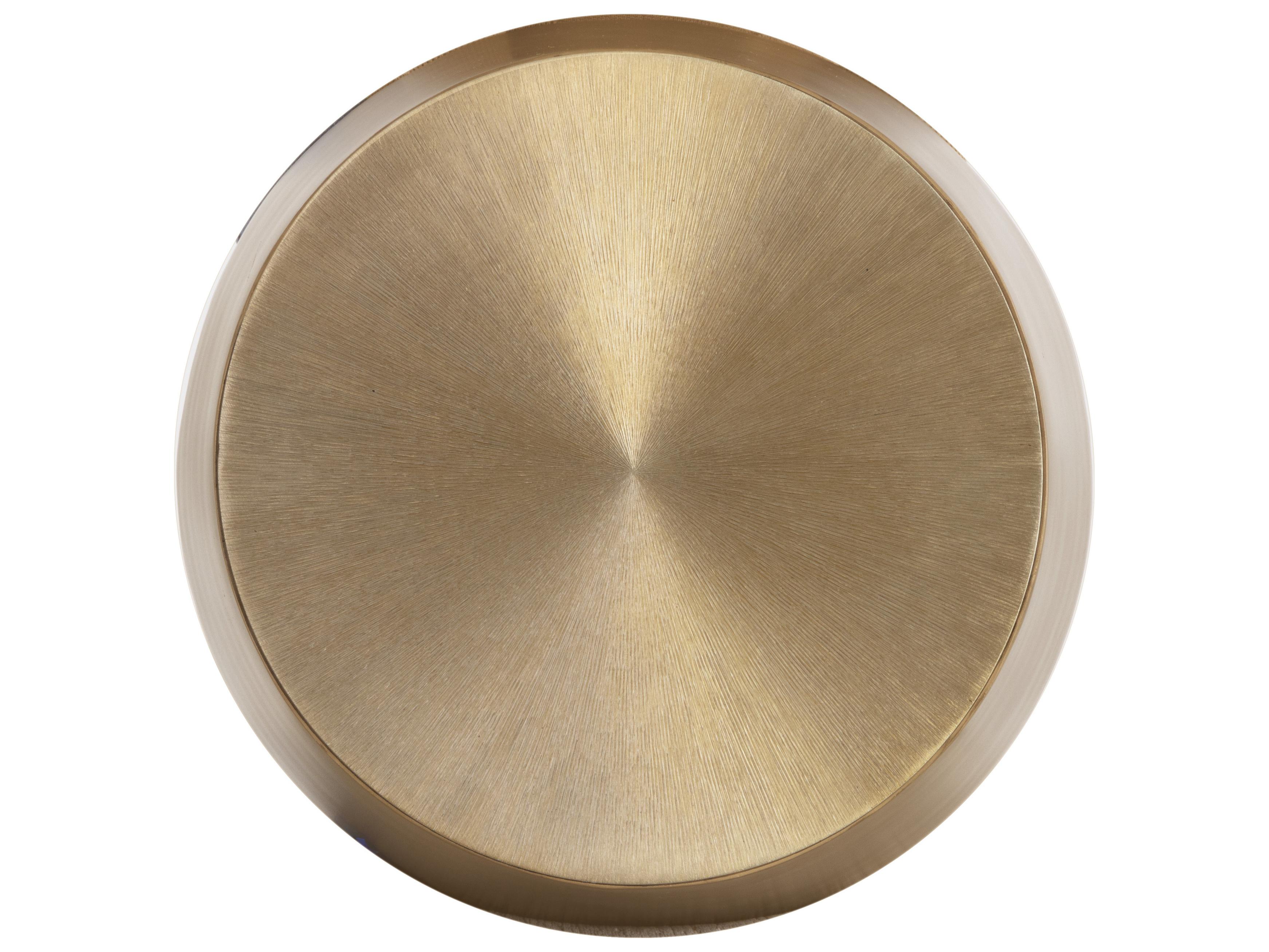 Sunpan Creed Round Metal Antique Gold End Table