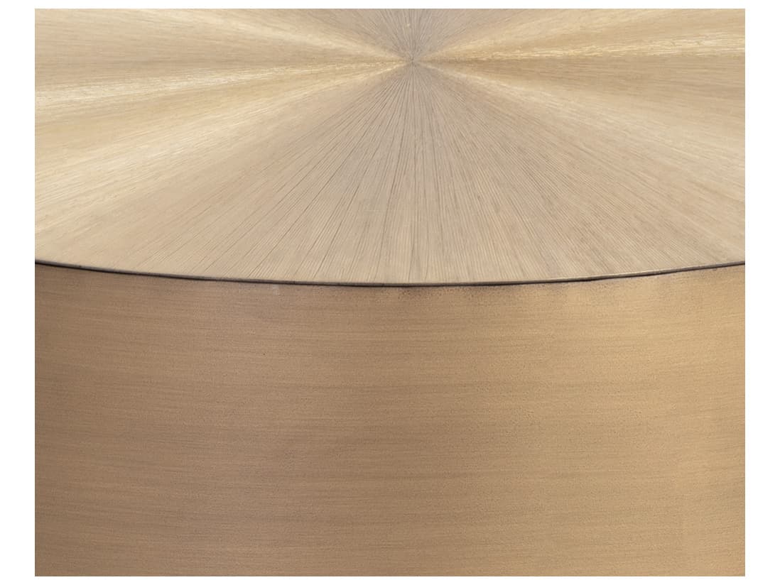 Sunpan Creed Round Metal Antique Gold Coffee Table