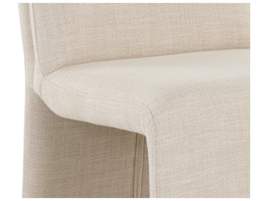 Sunpan Cascata Beige Upholstered Side Dining Chair
