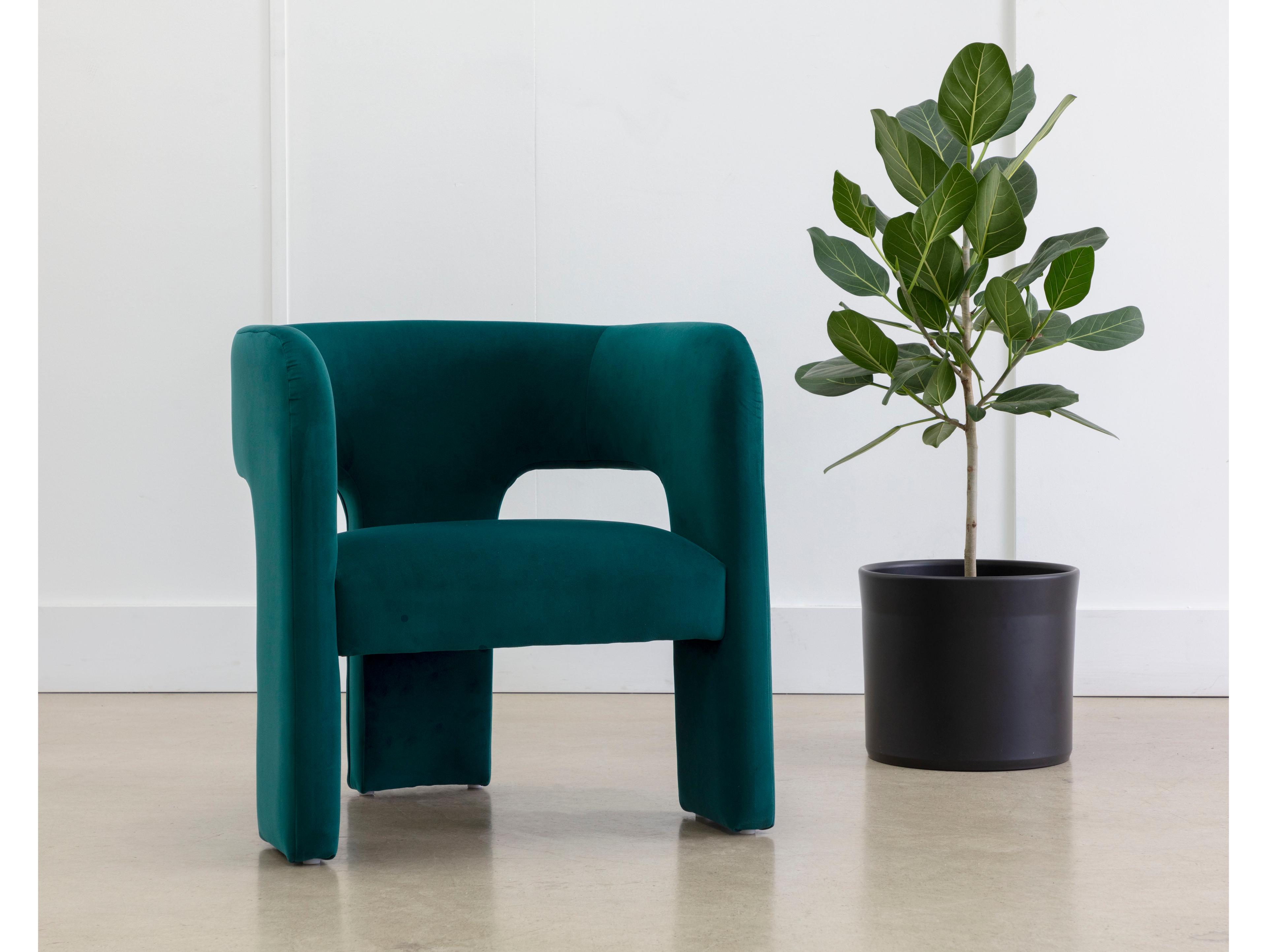 Sunpan Isidore Green Fabric Accent Chair