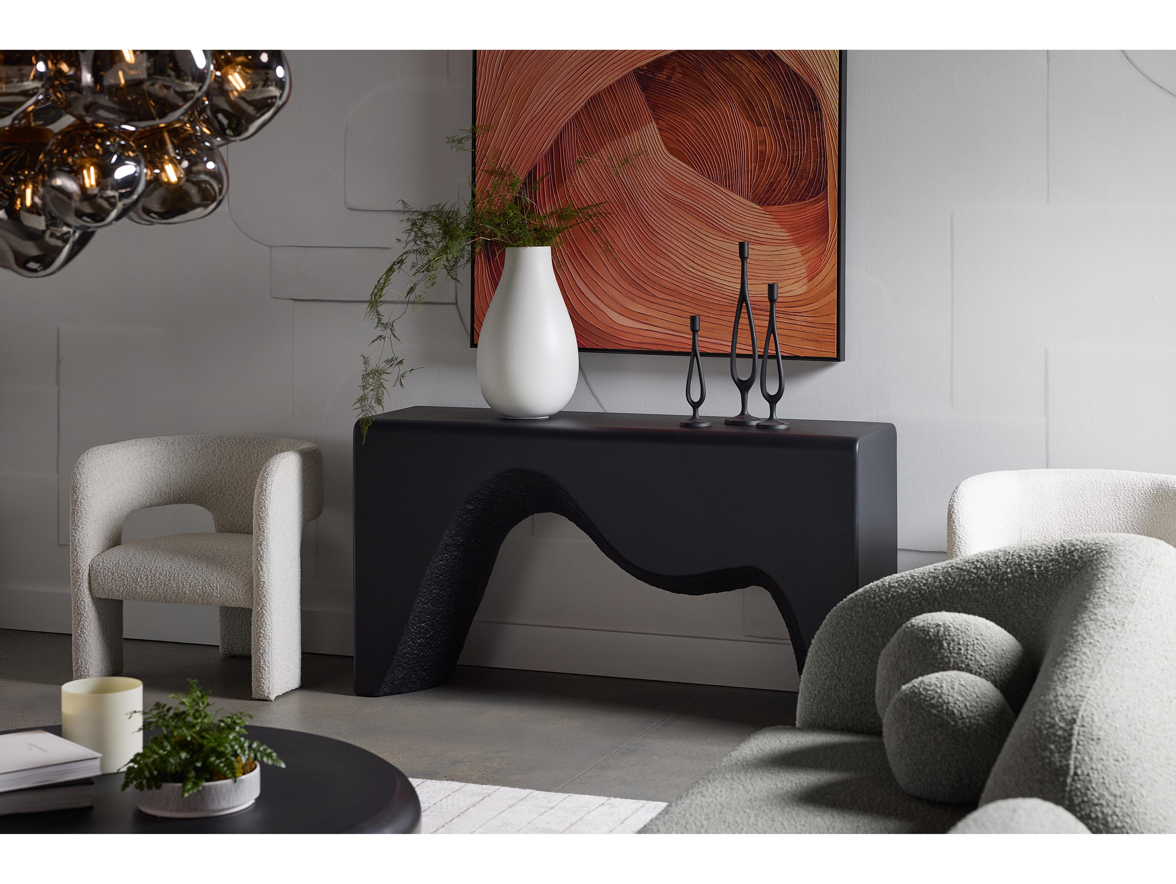 Sunpan Isidore White Fabric Accent Chair