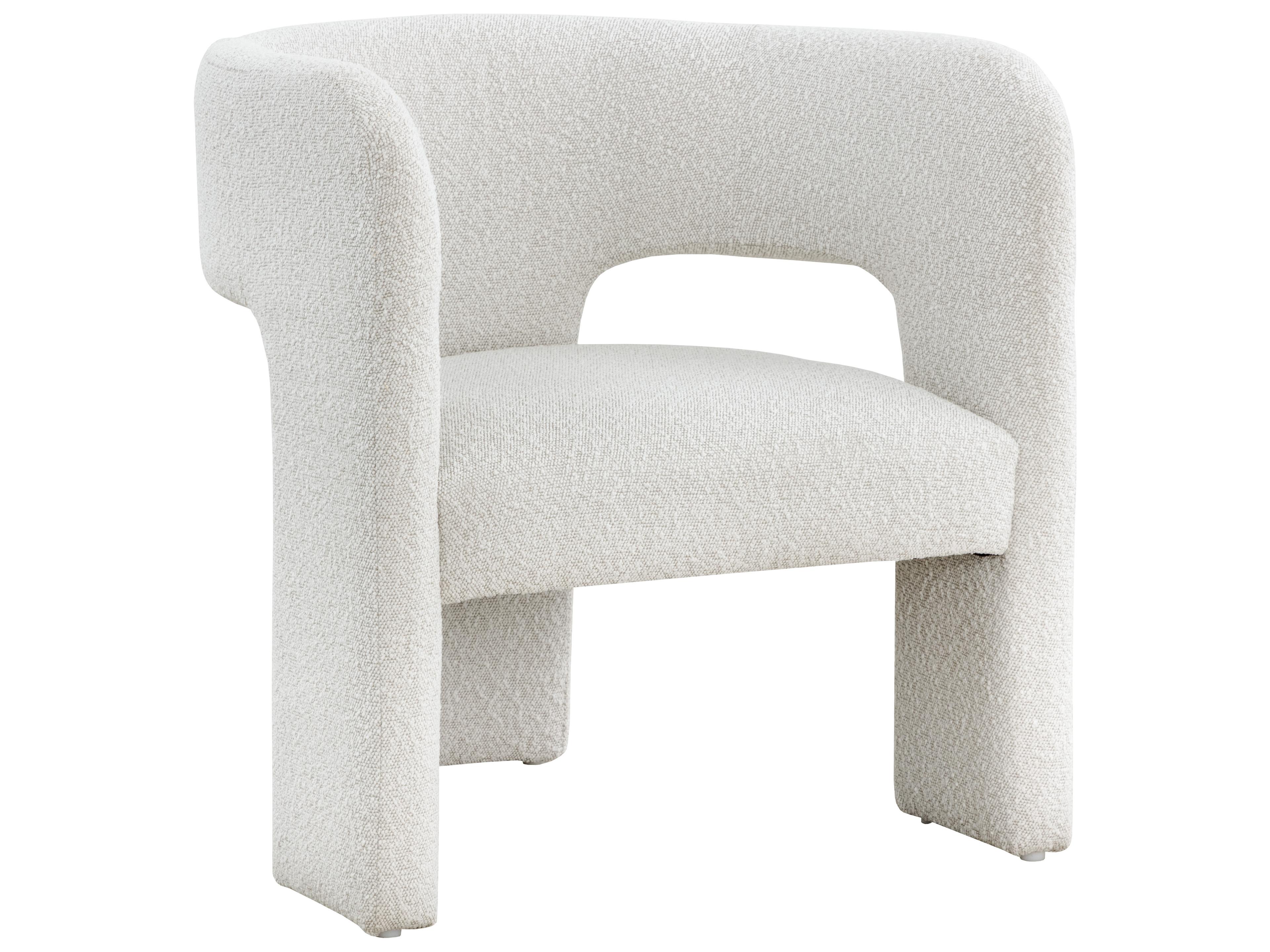 Sunpan Isidore White Fabric Accent Chair