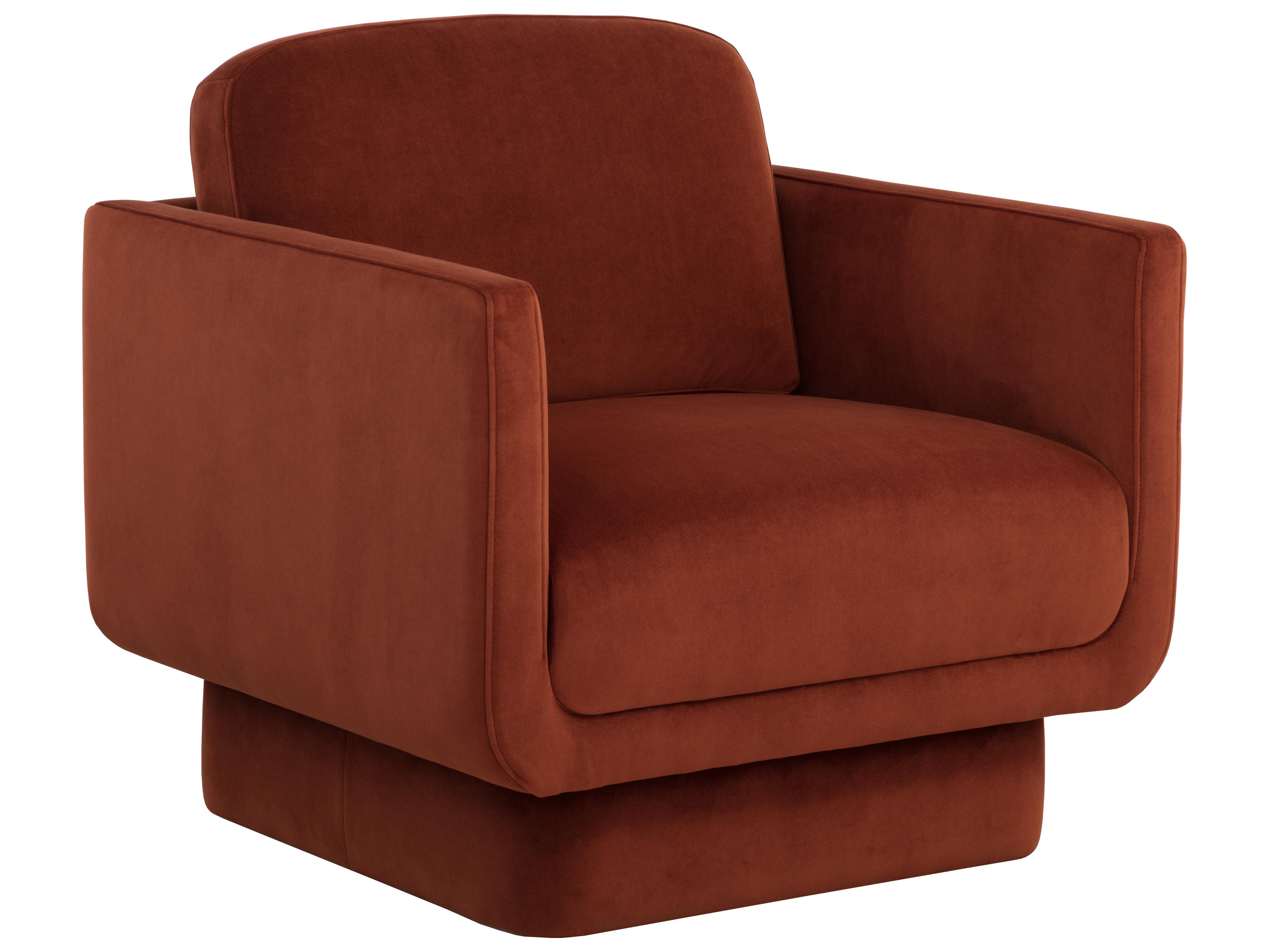 Sunpan Everton Orange Fabric Accent Chair