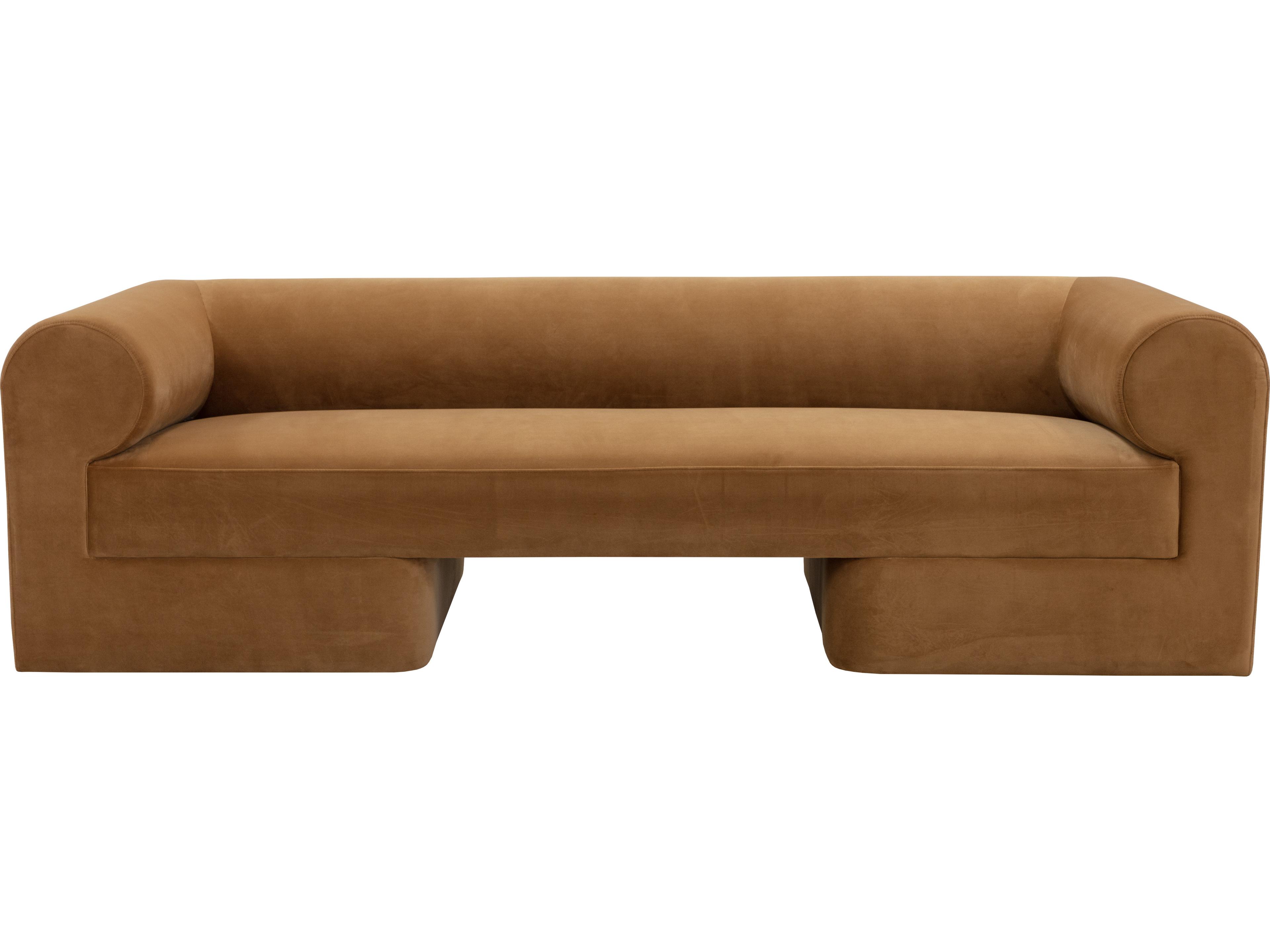 Sunpan Ionic Meg Gold Brown Upholstered Sofa