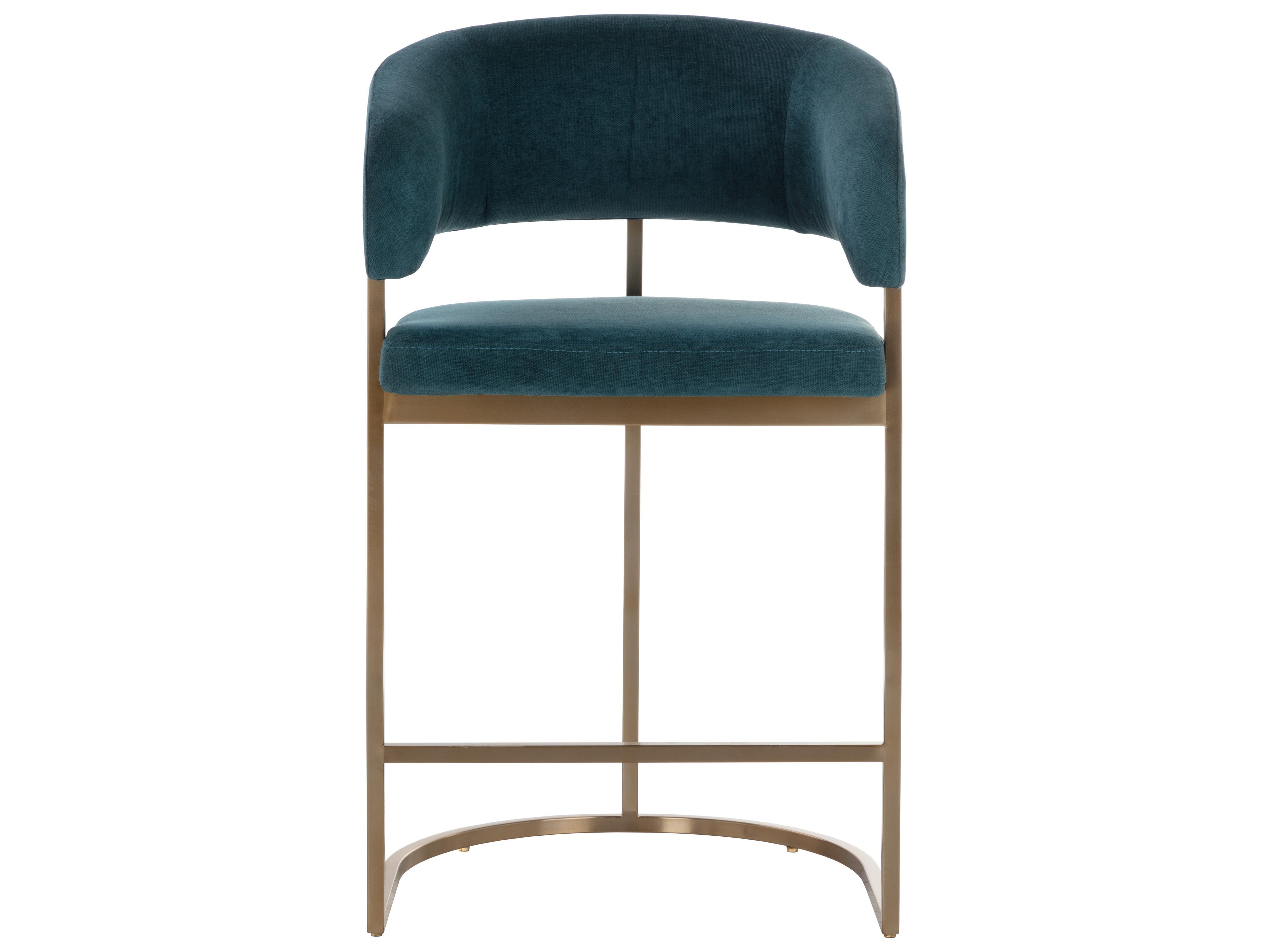 Sunpan Ikon Gold Upholstered Counter Stool