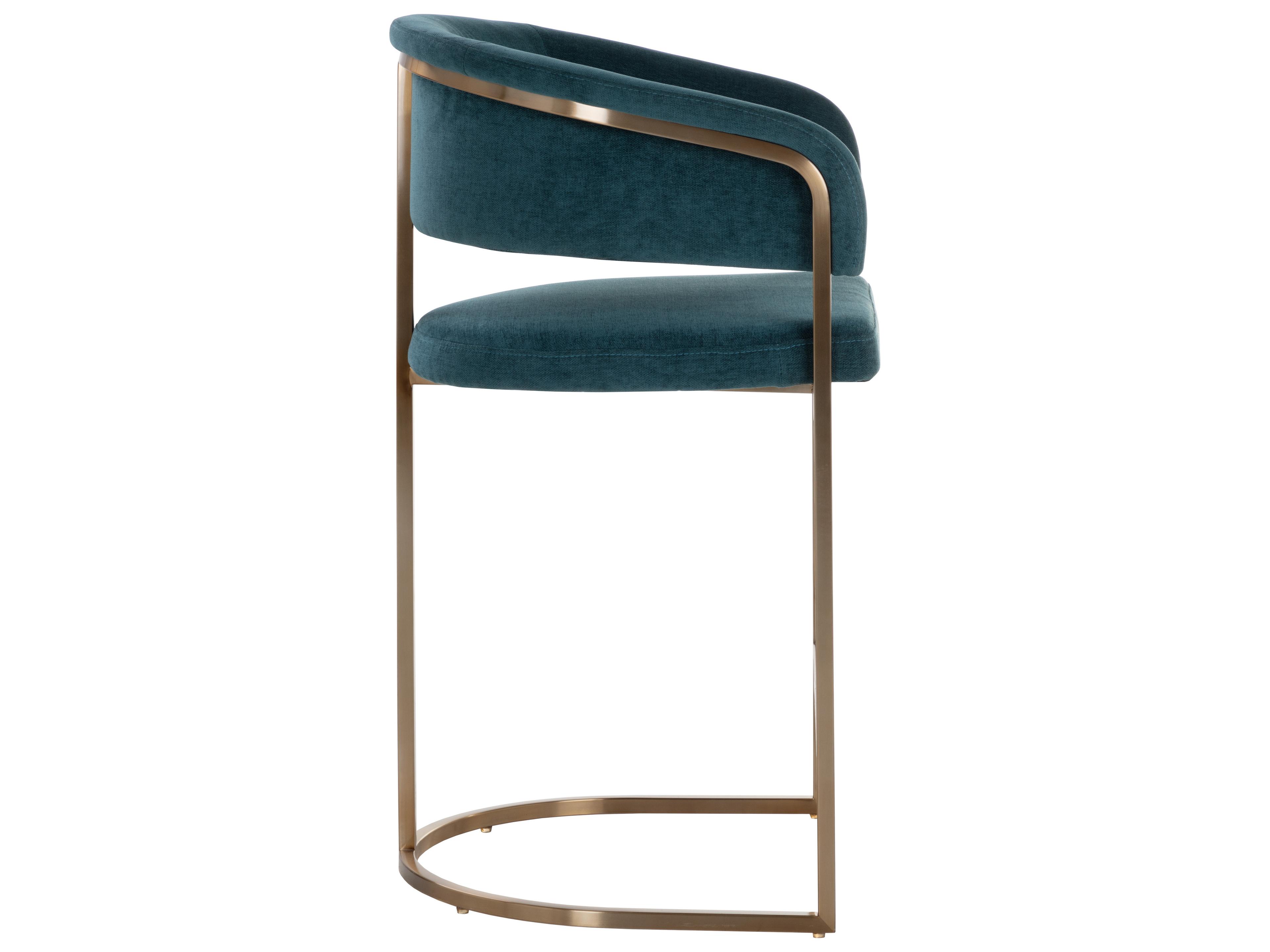 Sunpan Ikon Gold Upholstered Counter Stool