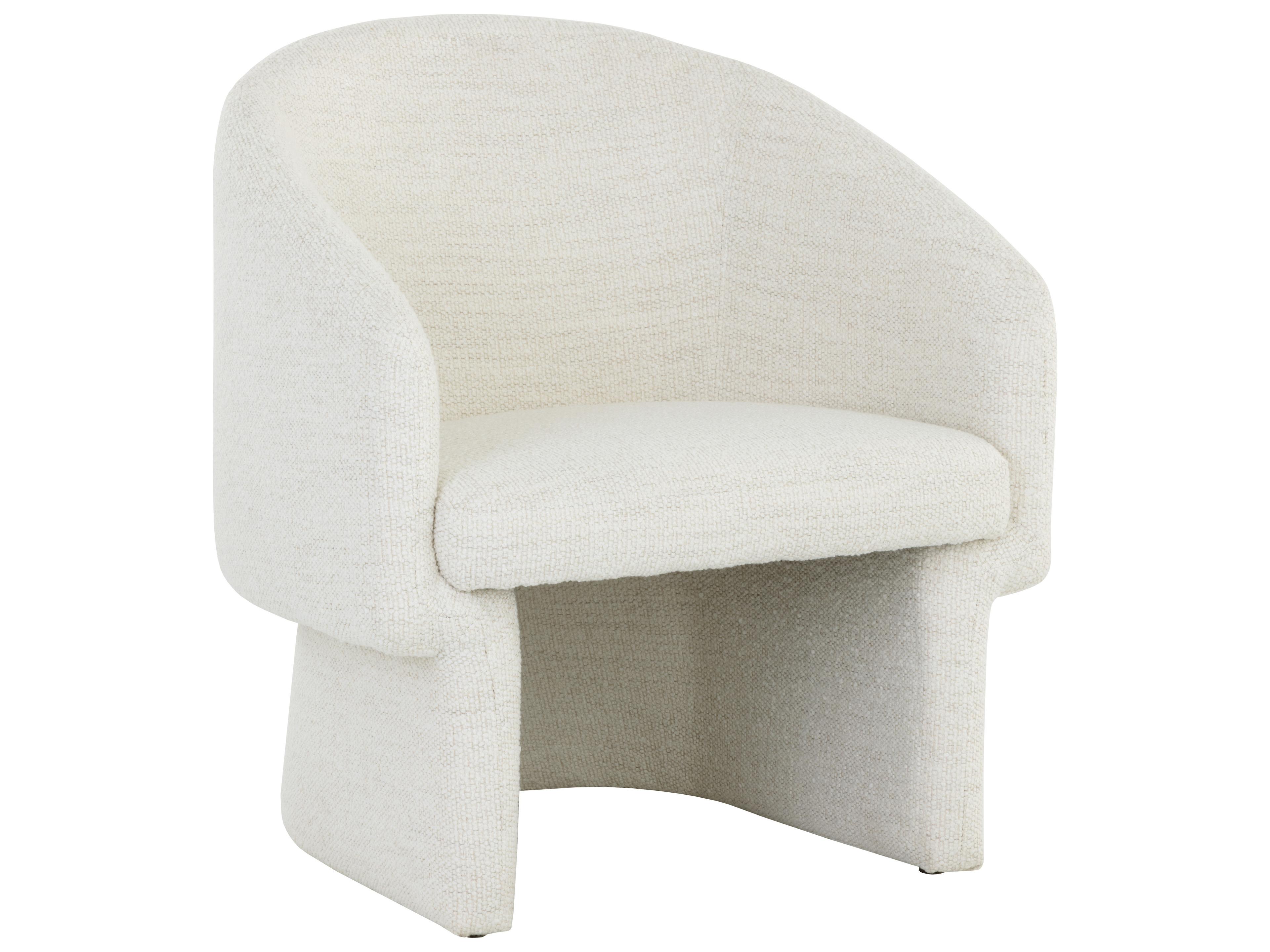 Sunpan Lauryn White Fabric Accent Chair