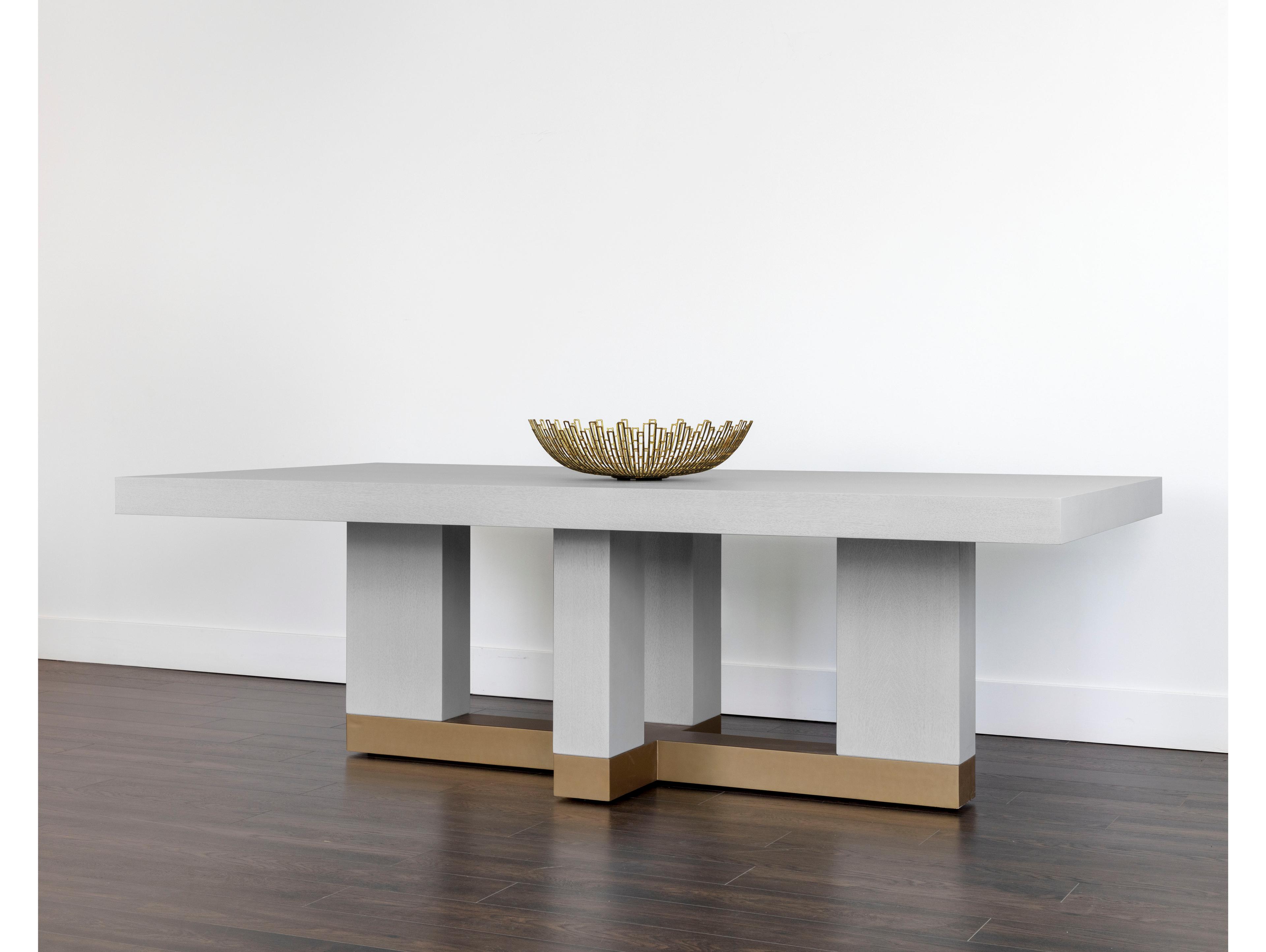 Sunpan Greco Rectangular Wood Gauntlet Grey Dining Table