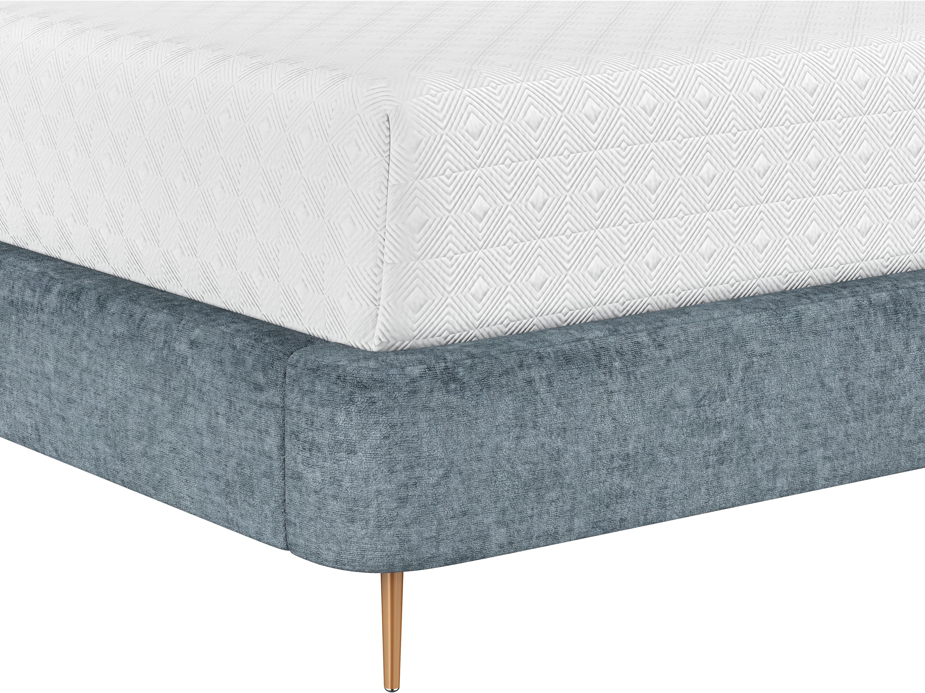 Sunpan Tierra Bergen French Blue Upholstered King Platform Bed