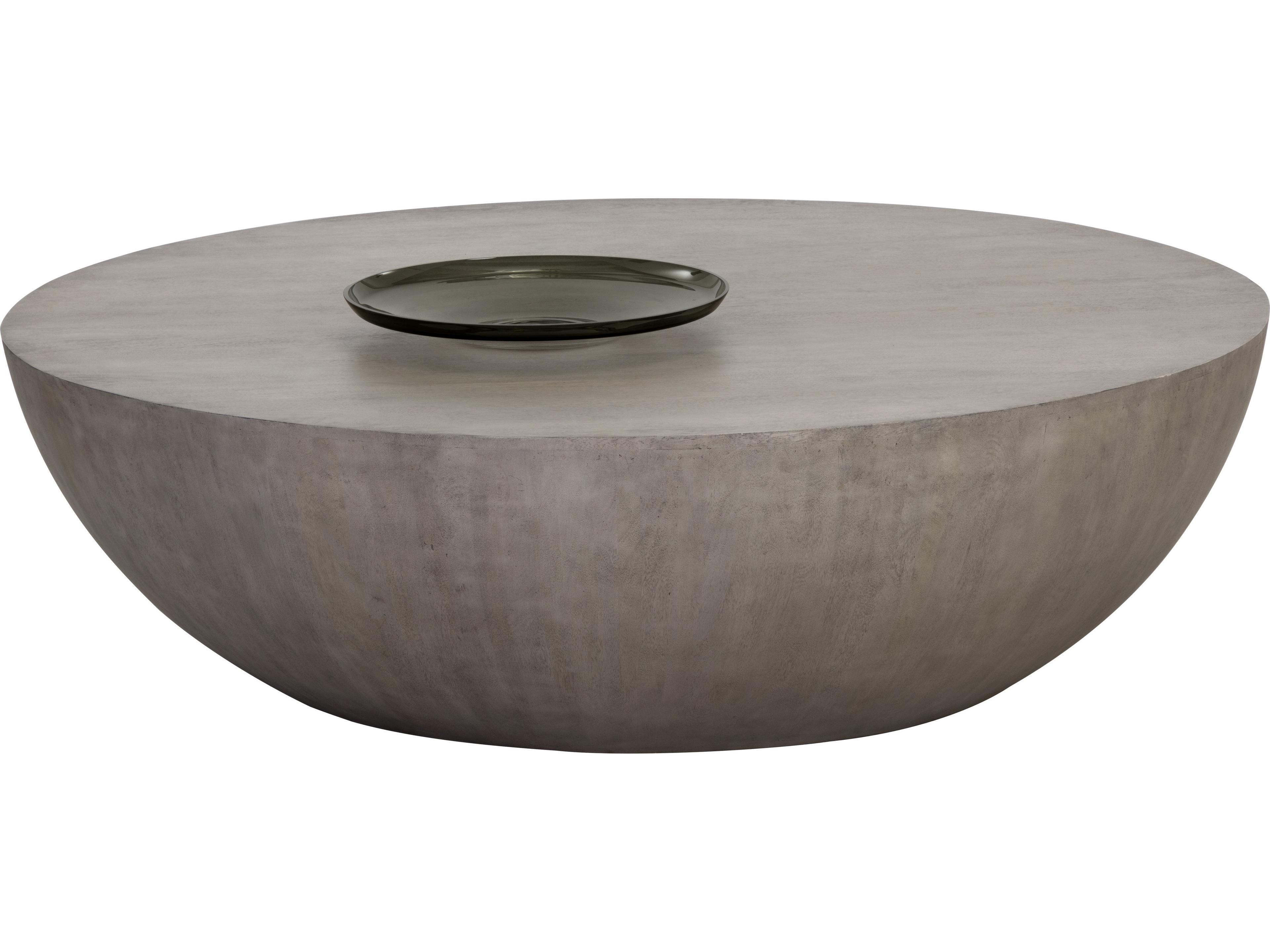 Sunpan Kinsley Round Wood Grey Coffee Table