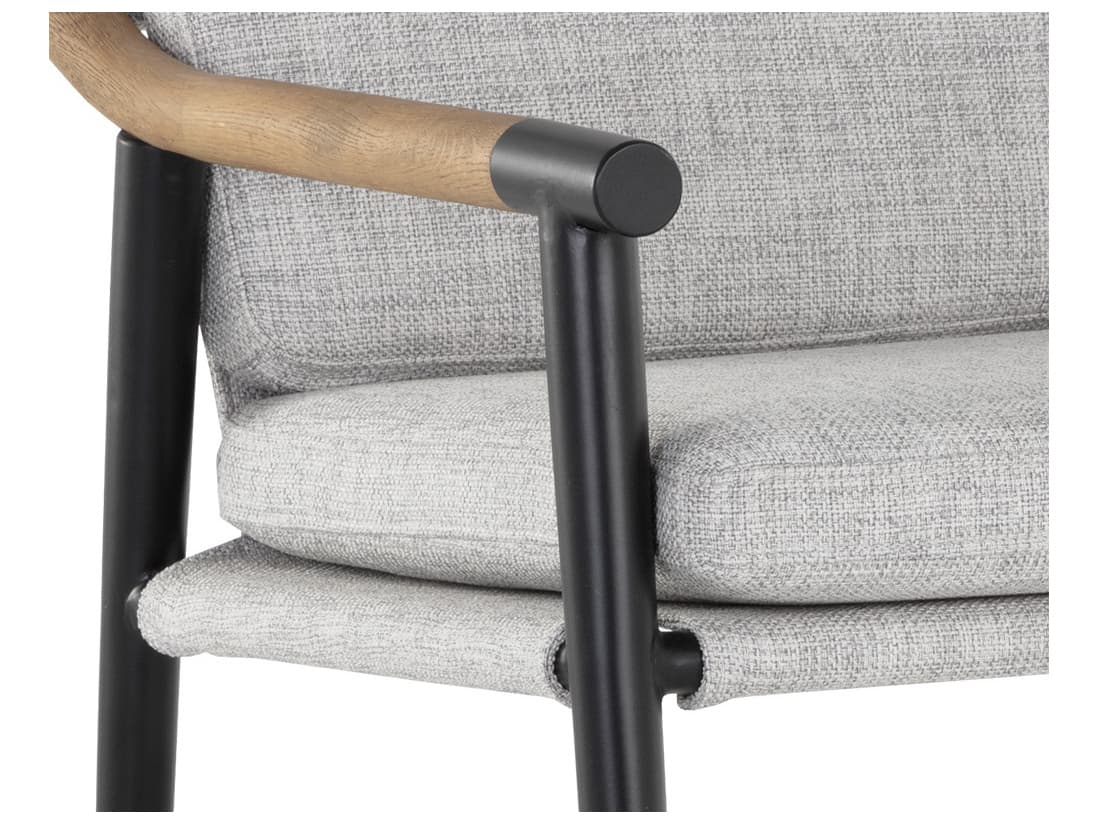 Sunpan Meadow Vault Fog Suede Upholstered Counter Stool