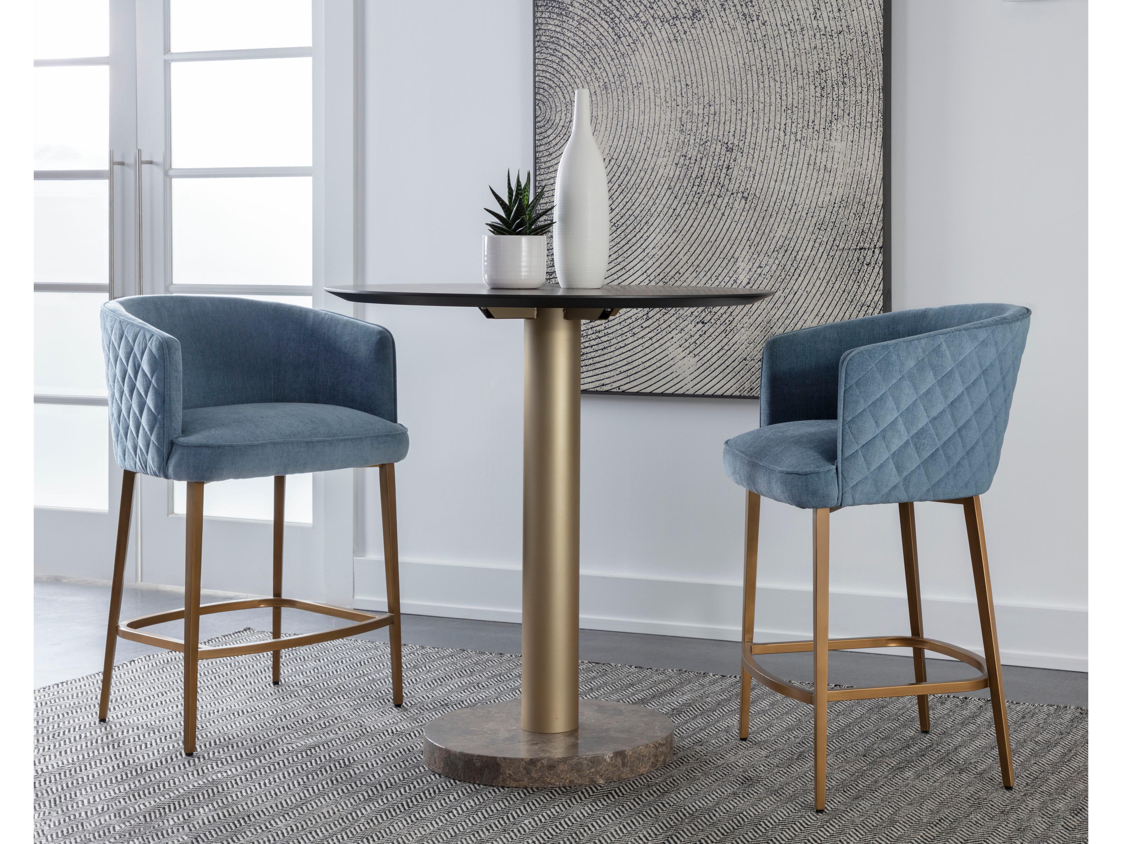 Sunpan Cornella Danny Iceberg Upholstered Counter Stool