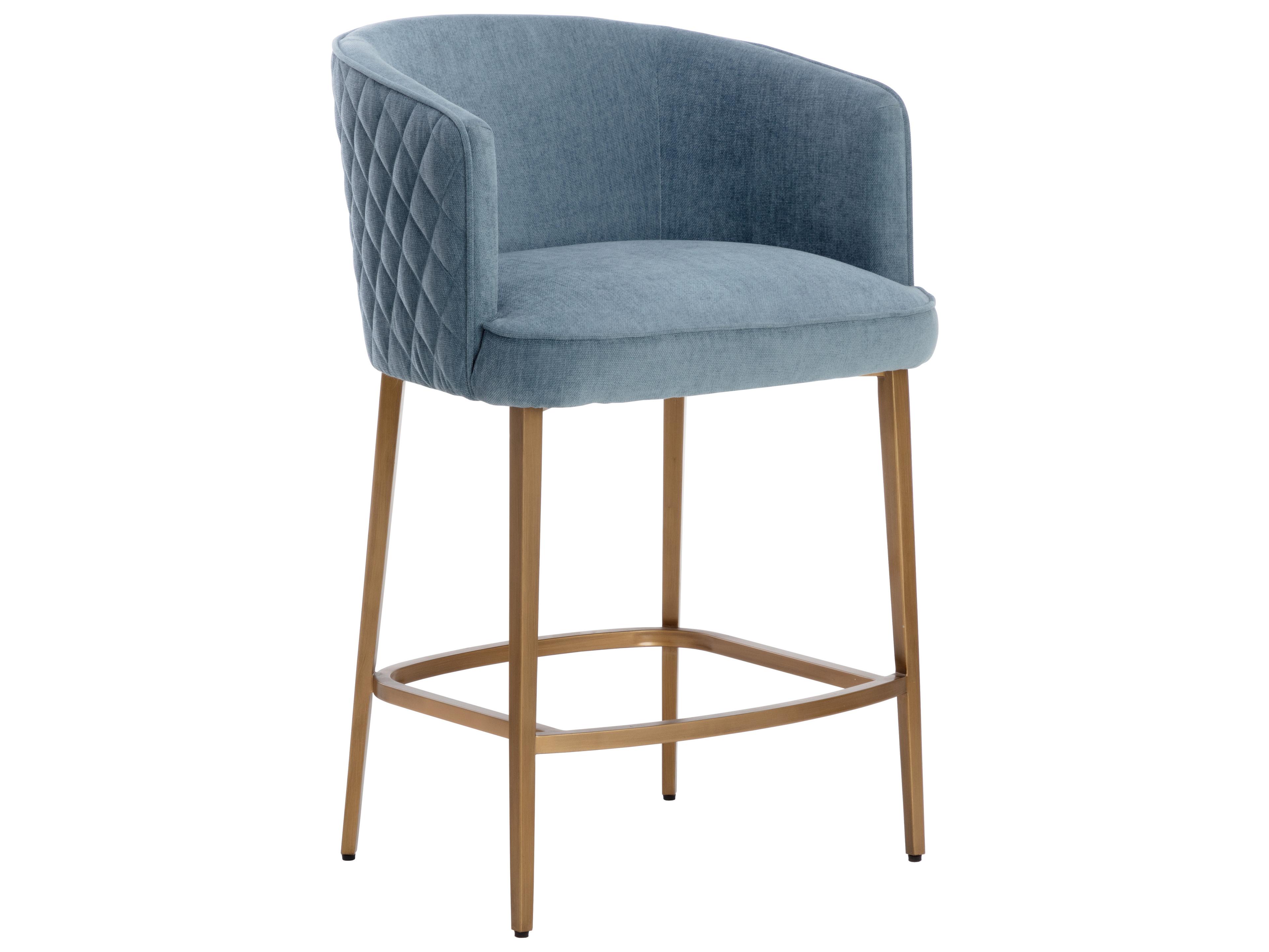 Sunpan Cornella Danny Iceberg Upholstered Counter Stool