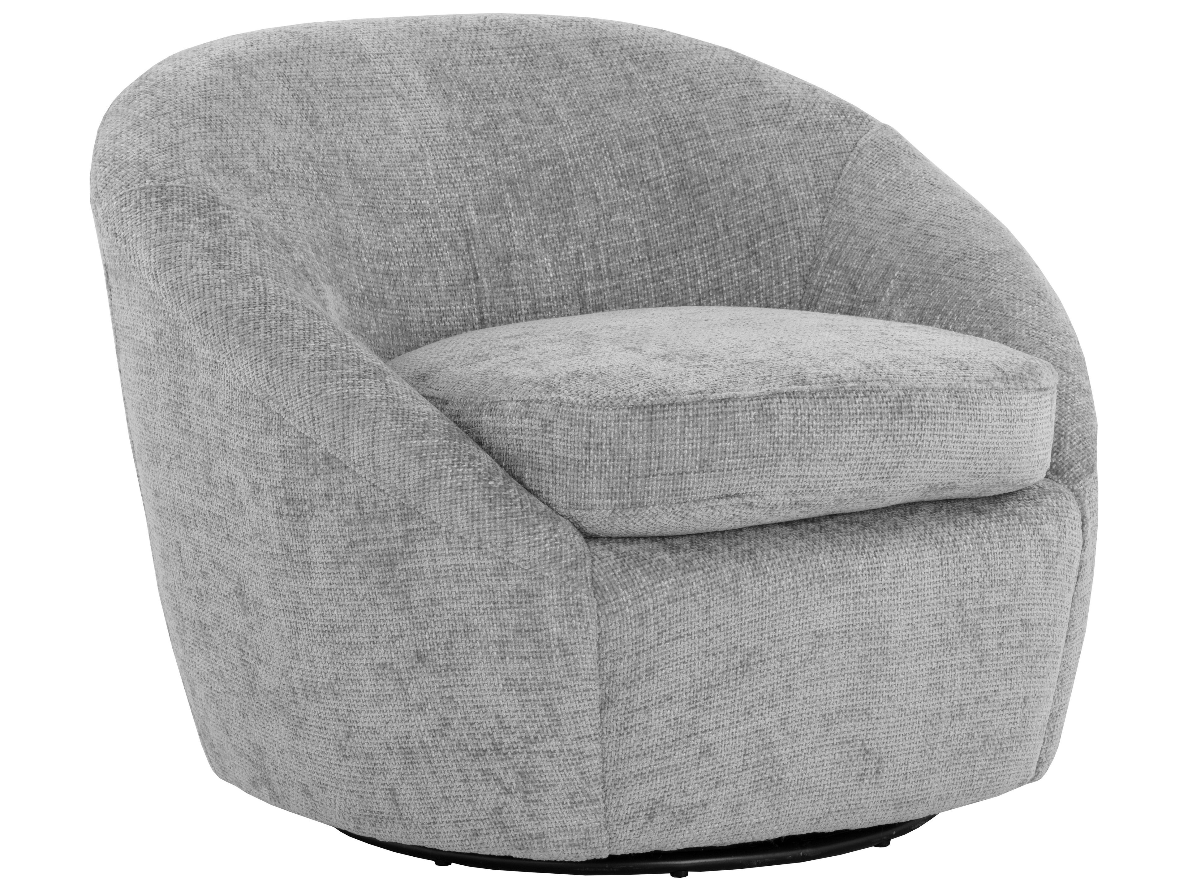 Sunpan Bliss Swivel Gray Fabric Accent Chair