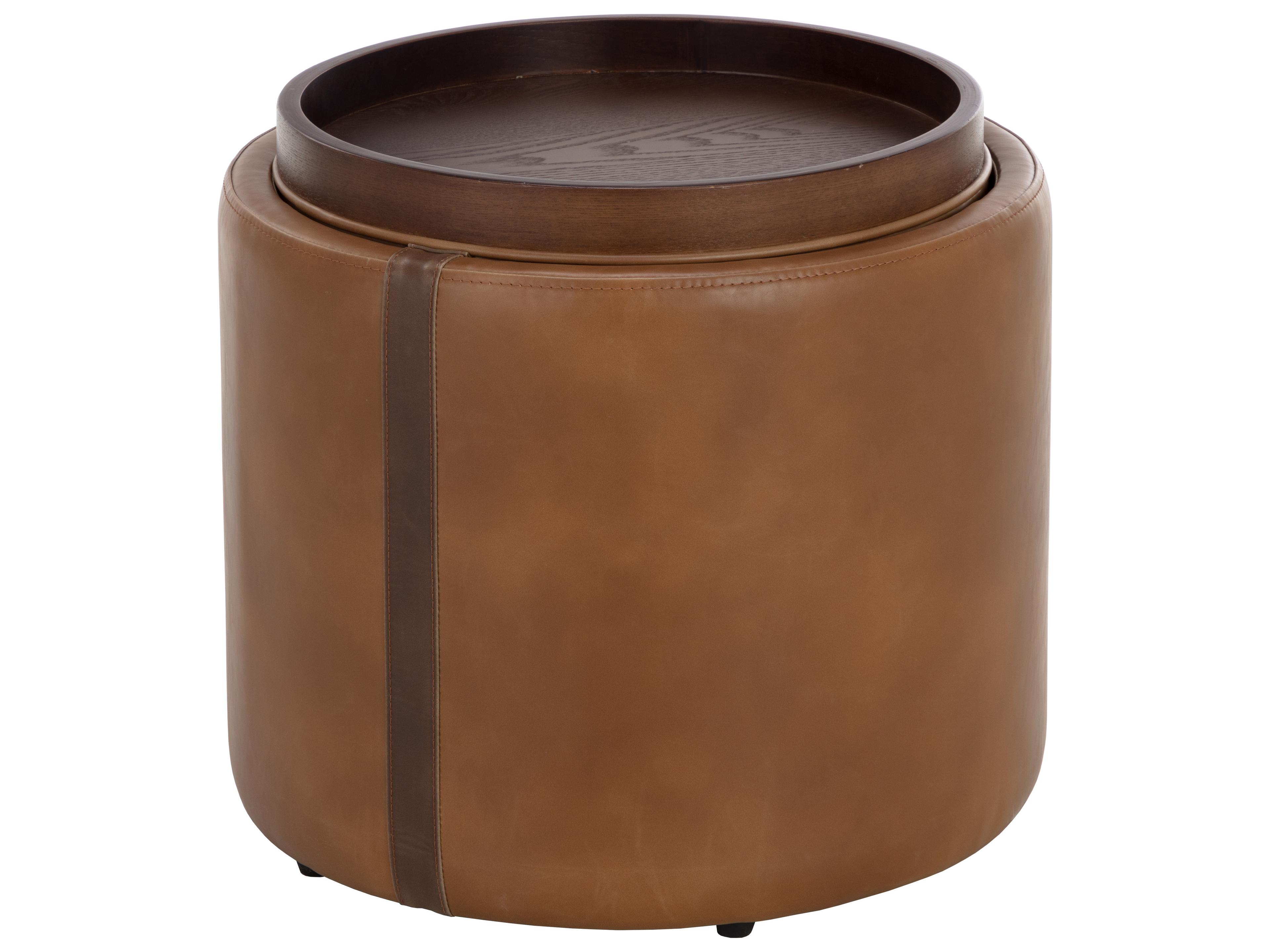 Sunpan Borelli Storage Ottoman in Tobacco Tan / Autumn Chestnut