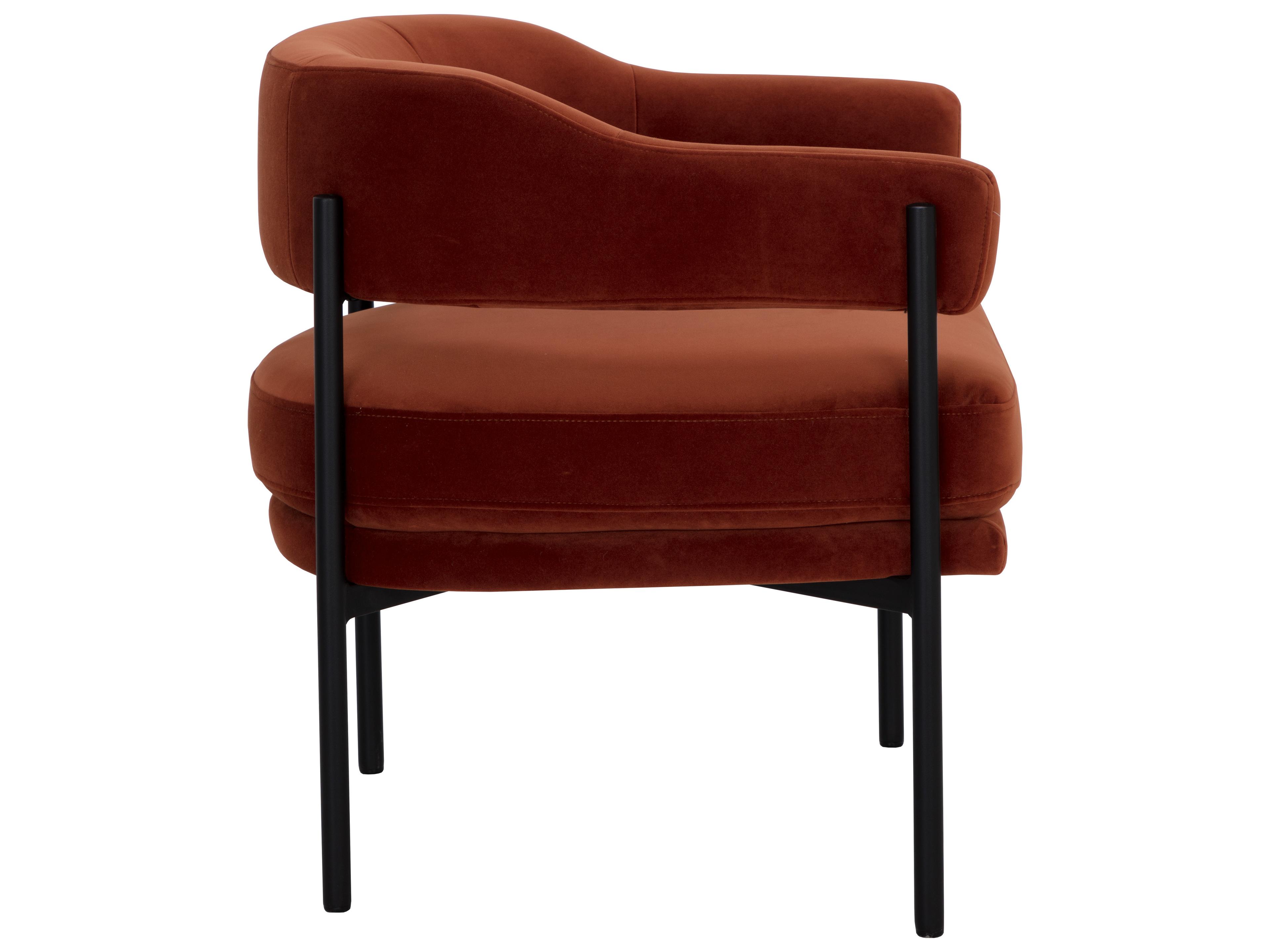 Sunpan Lola Orange Fabric Accent Chair