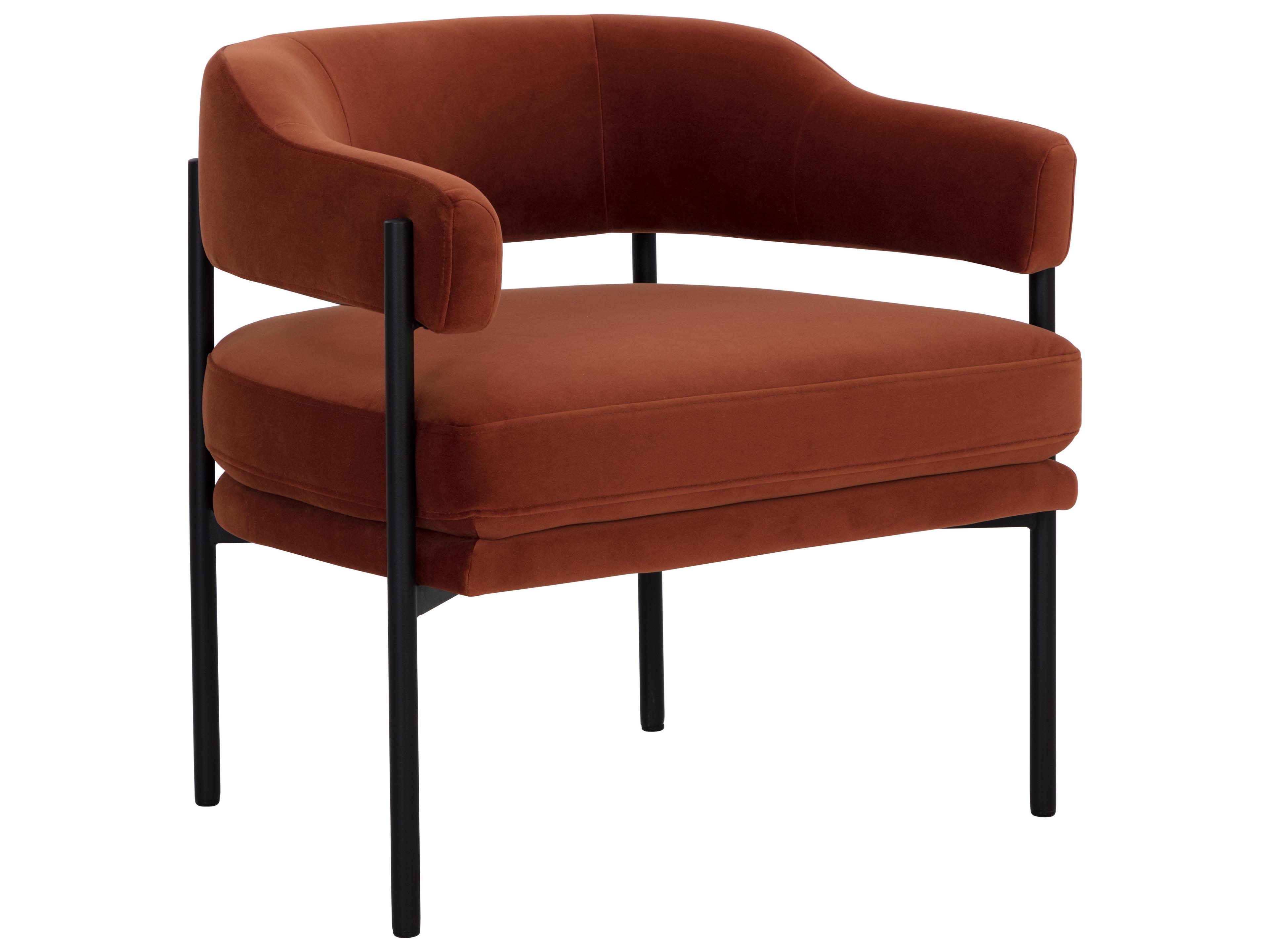 Sunpan Lola Orange Fabric Accent Chair