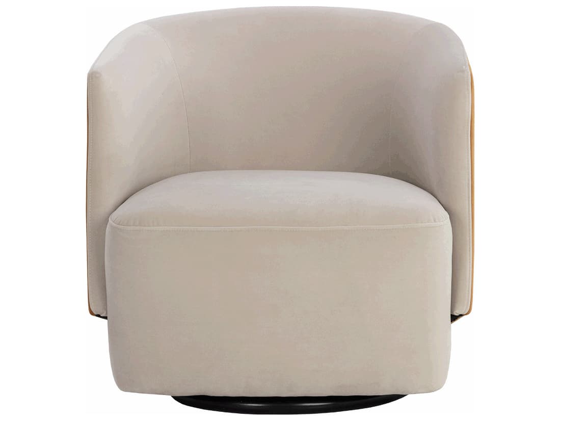 Sunpan 5west Swivel Beige Accent Chair