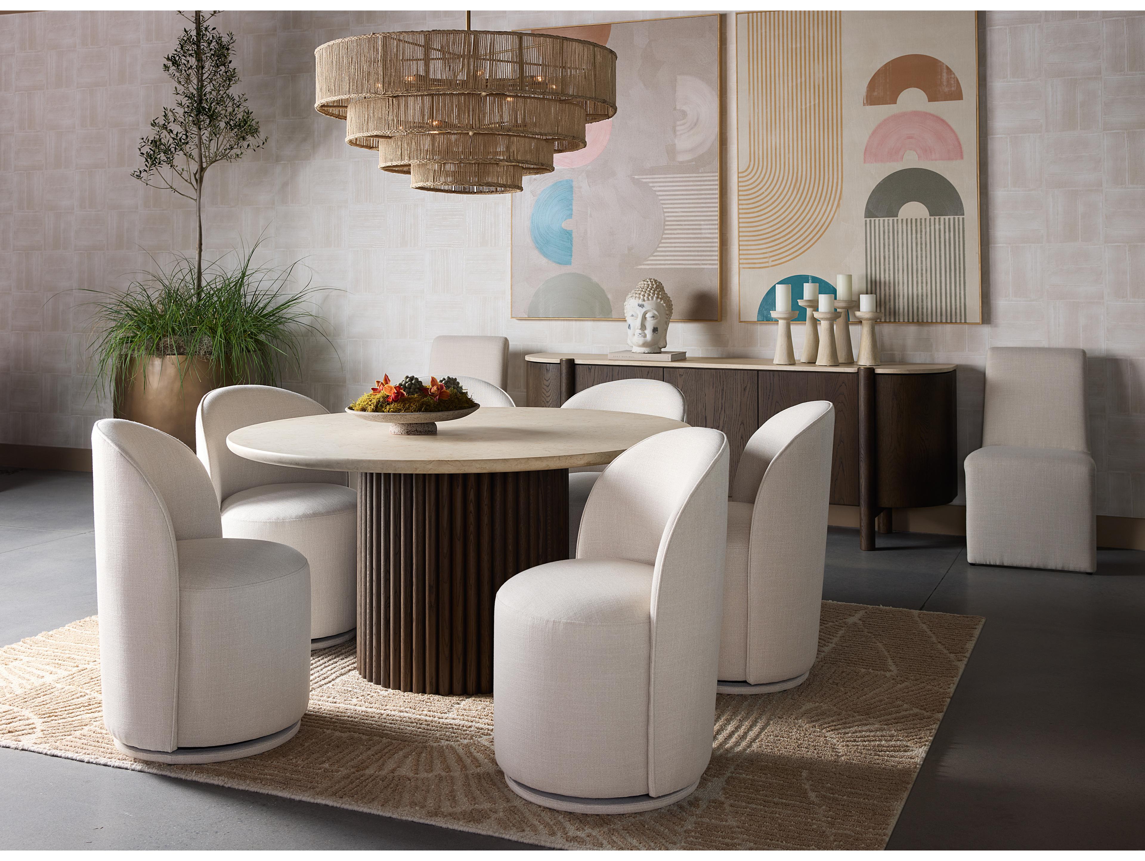 Sunpan Cavoli White Upholstered Side Dining Chair