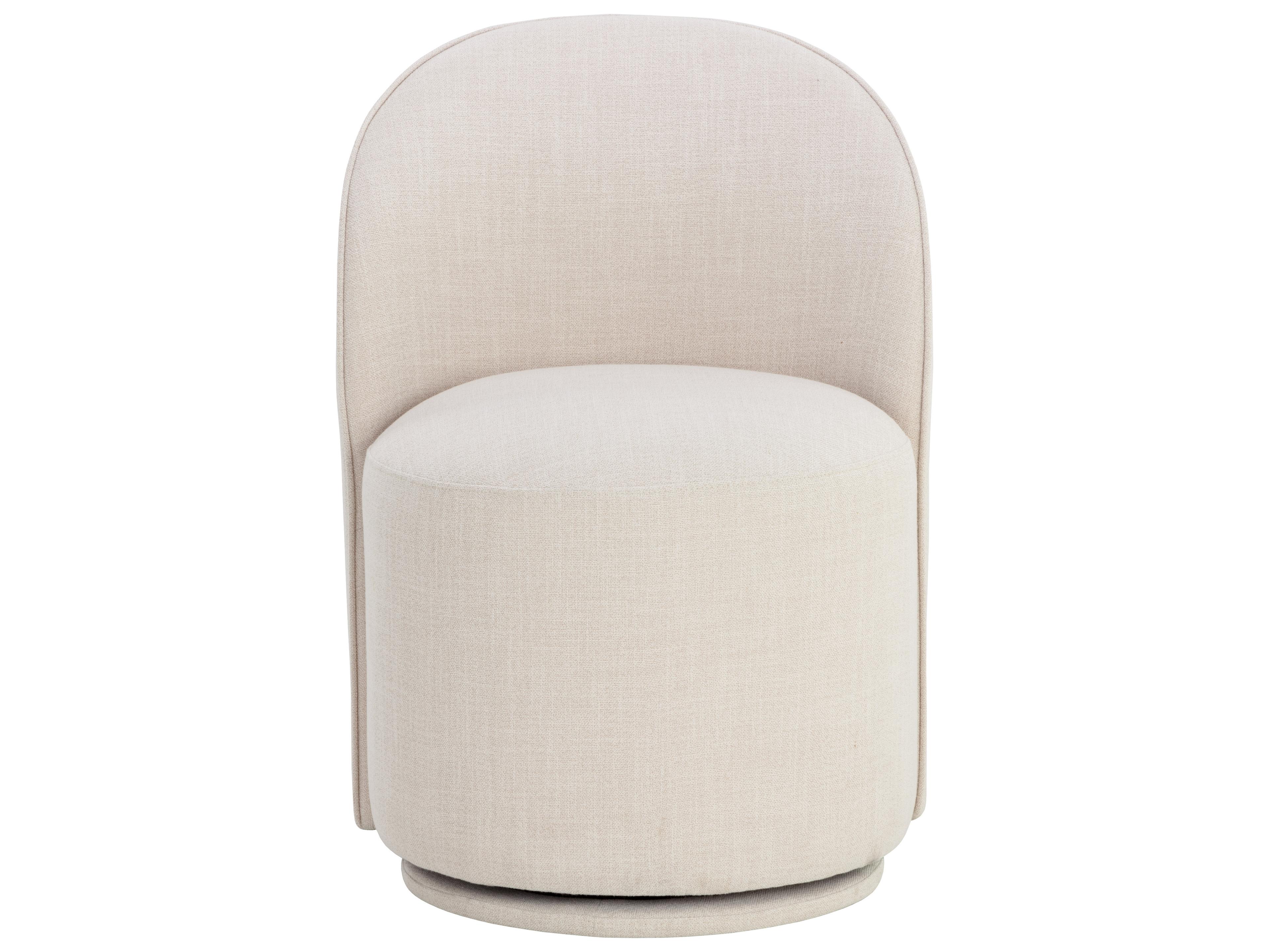 Sunpan Cavoli White Upholstered Side Dining Chair