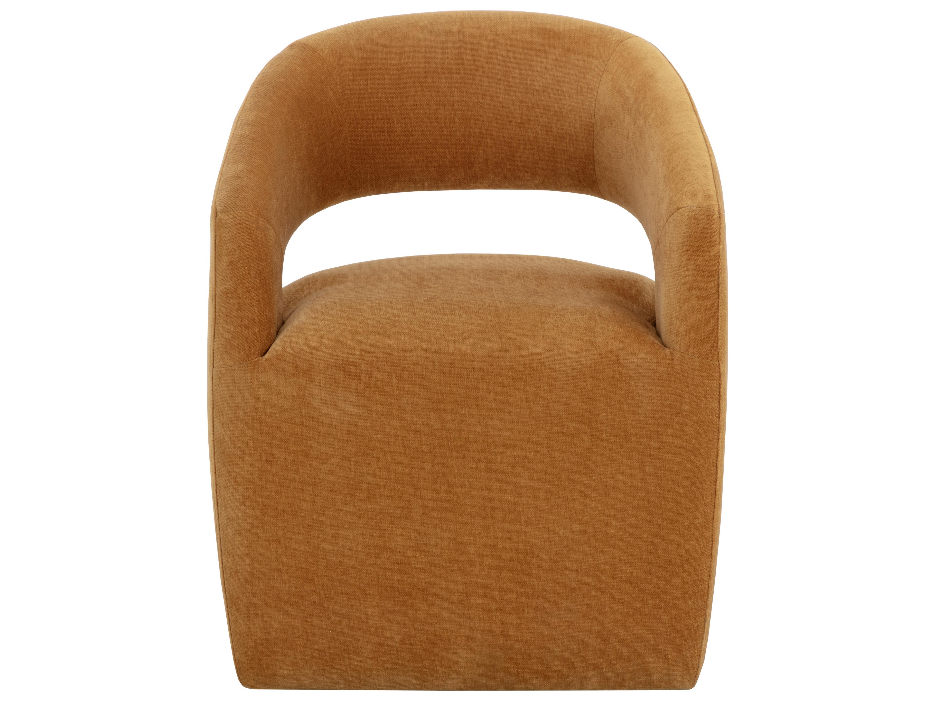 Sunpan Lloret Wheeled Dining Armchair in Danny Amber