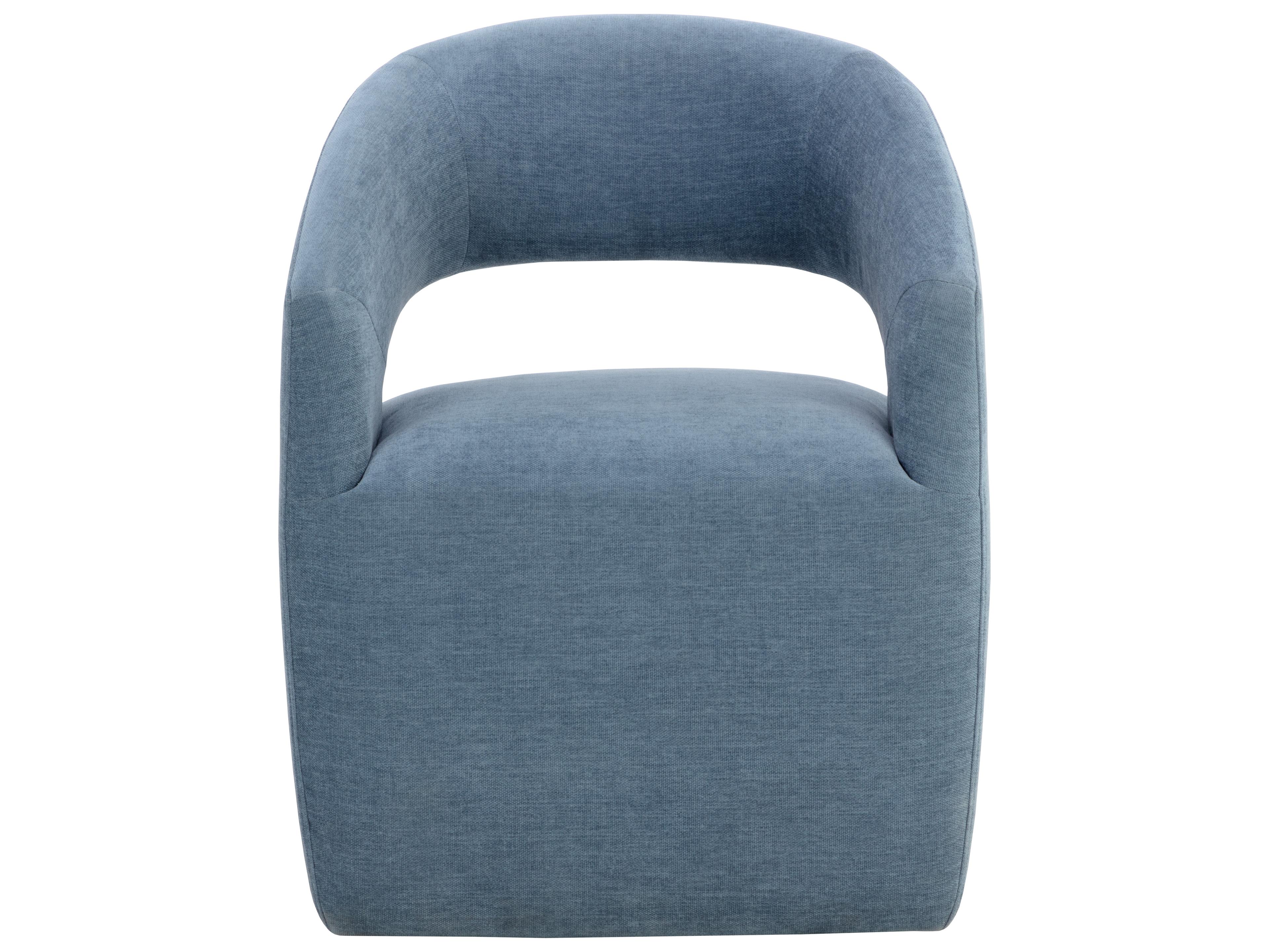 Sunpan Lloret Wheeled Dining Armchair in Danny Iceberg