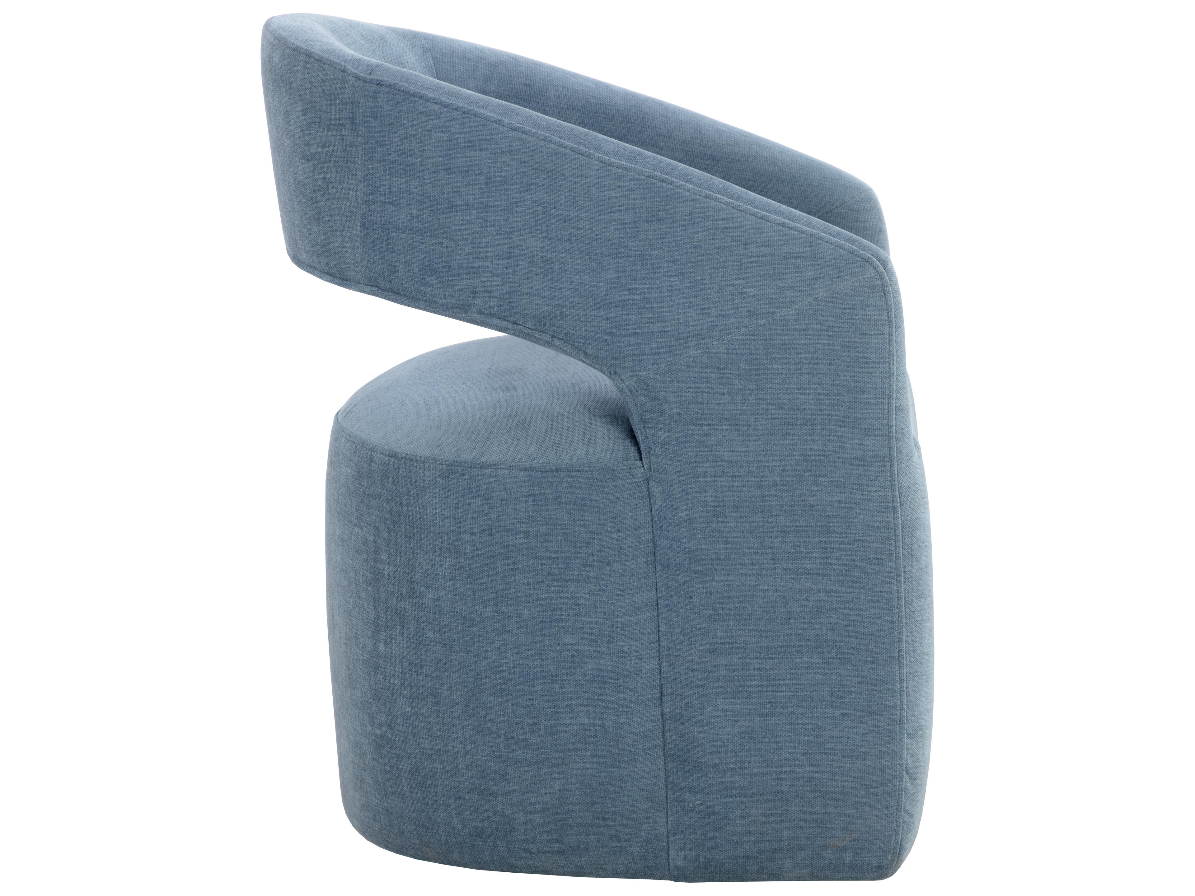 Sunpan Lloret Wheeled Dining Armchair in Danny Iceberg