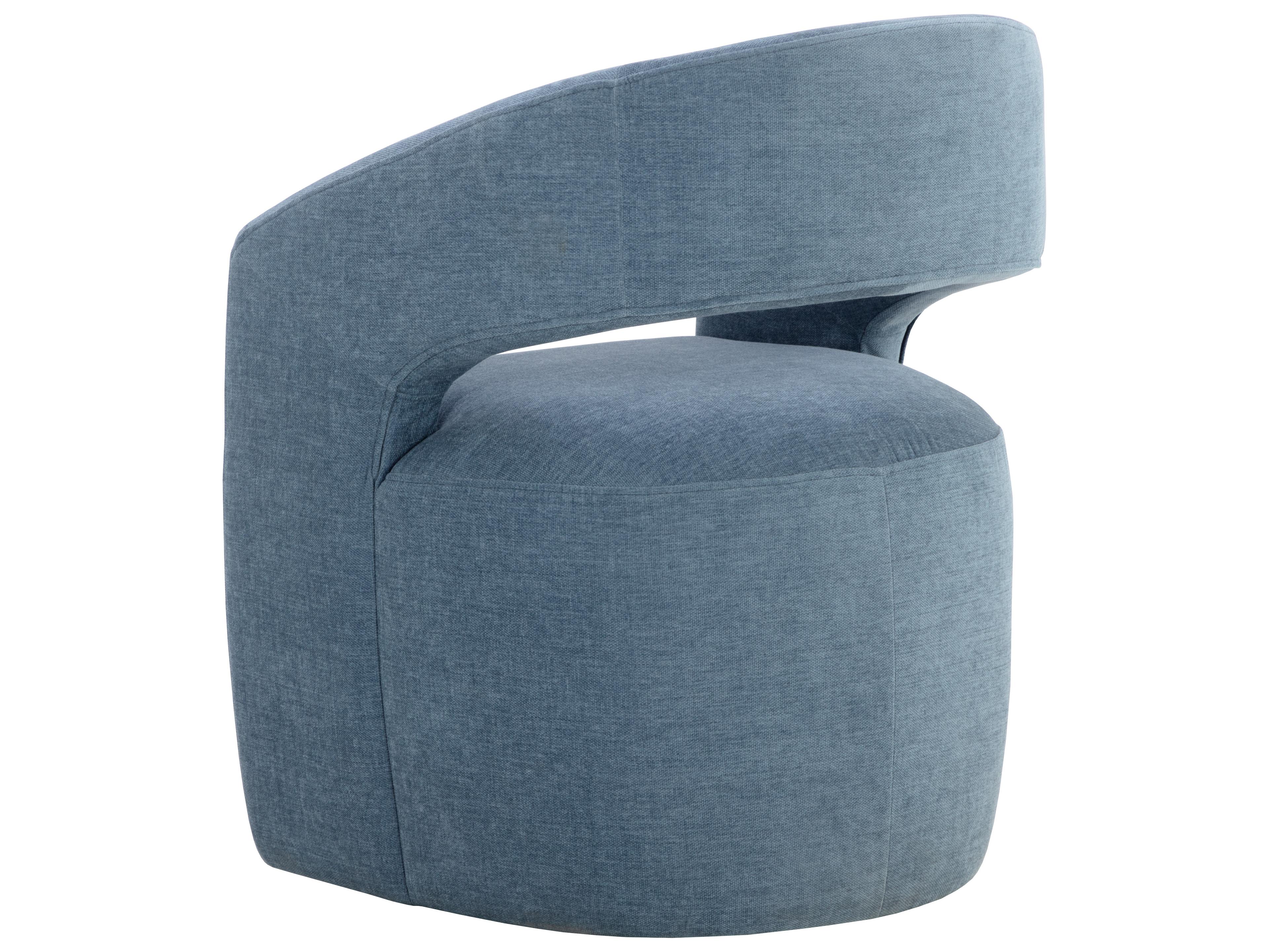 Sunpan Lloret Wheeled Dining Armchair in Danny Iceberg
