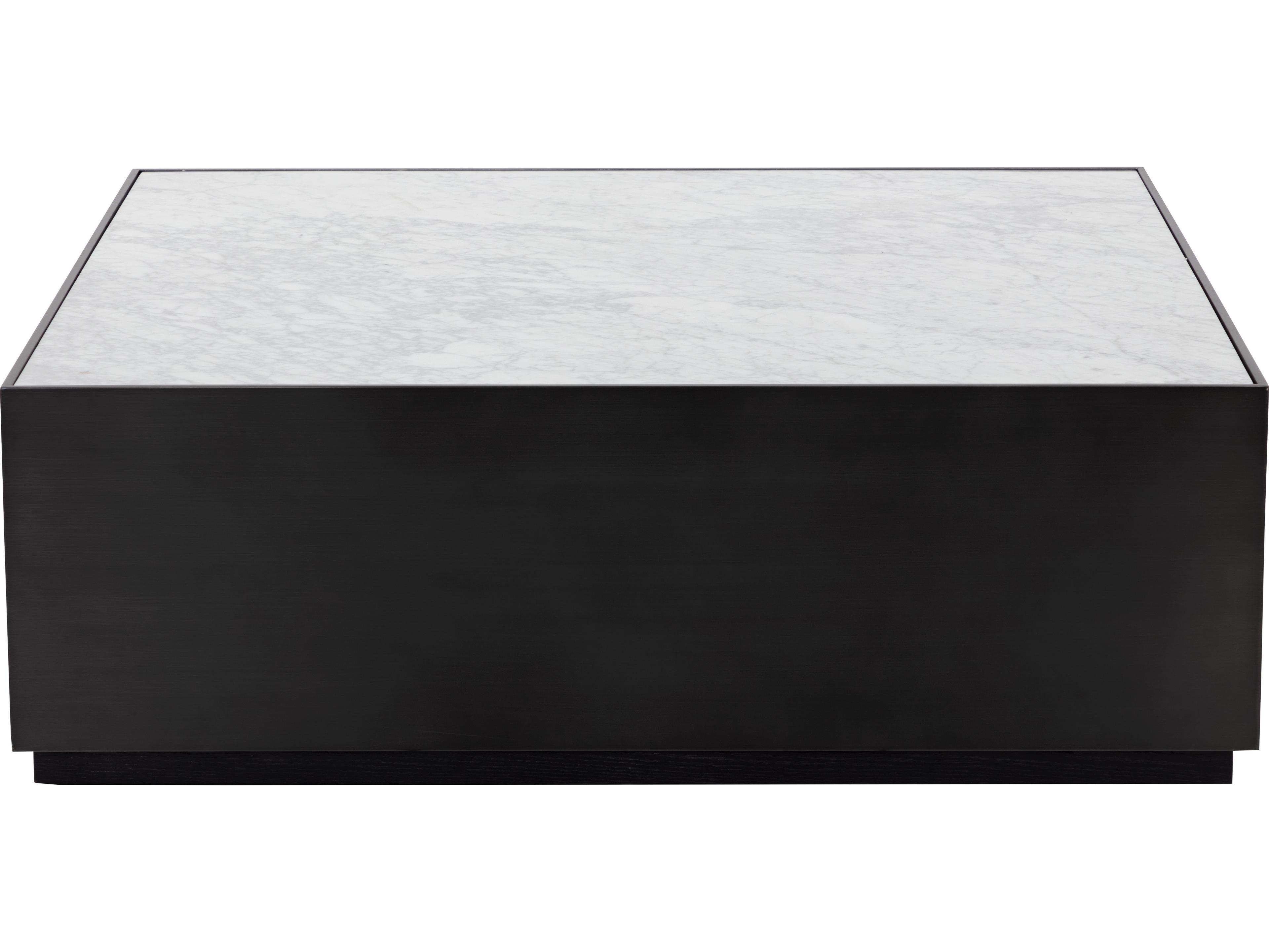 Sunpan Selah Square Marble White Black Coffee Table