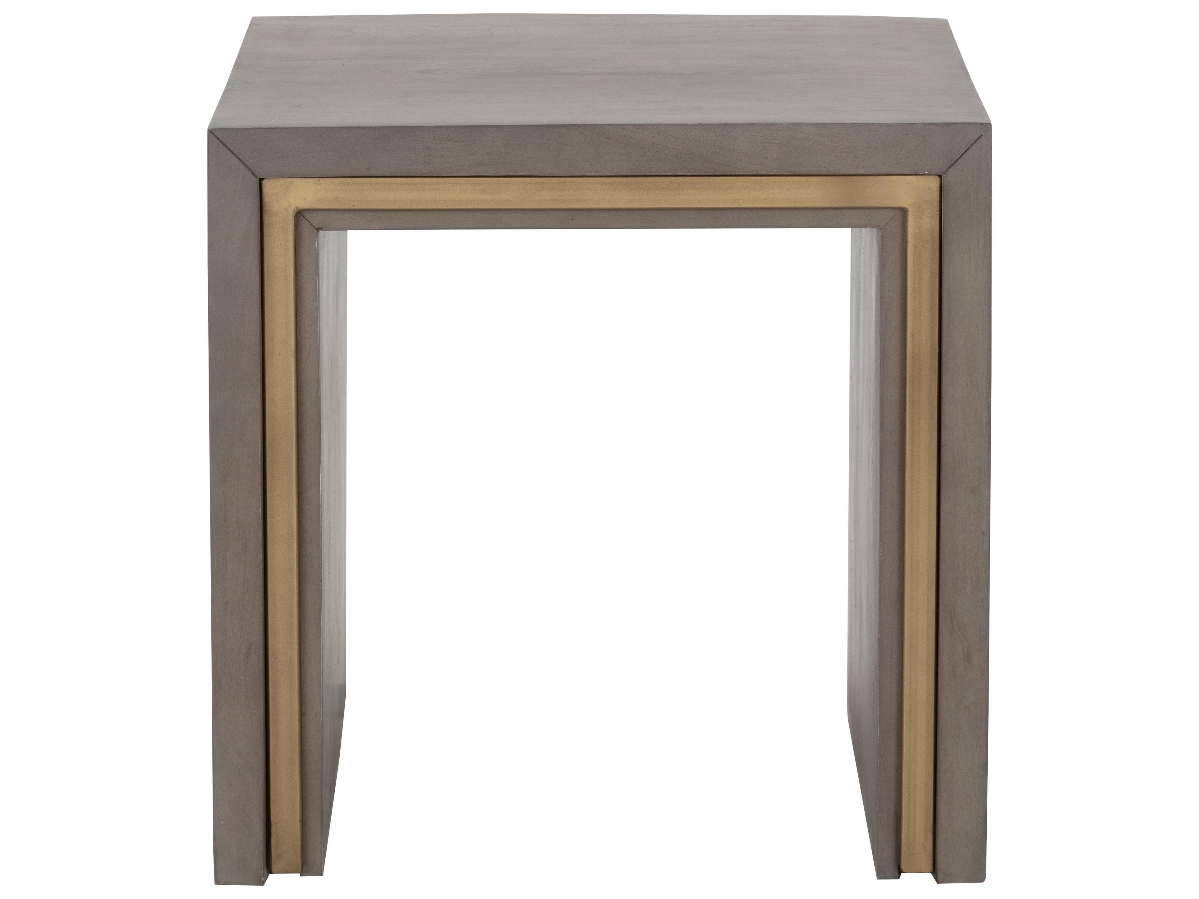 Sunpan Hilbert Square Wood Grey End Table