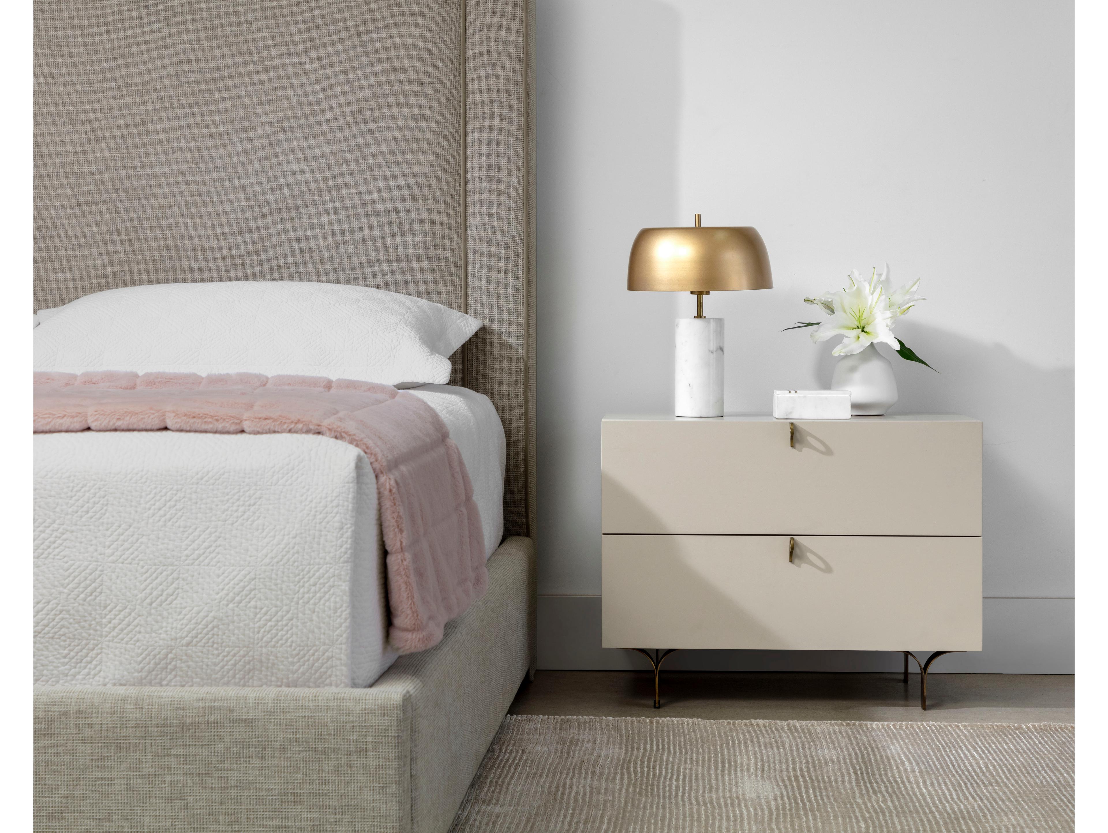 Sunpan Celine 2-Drawers Cream Nightstand