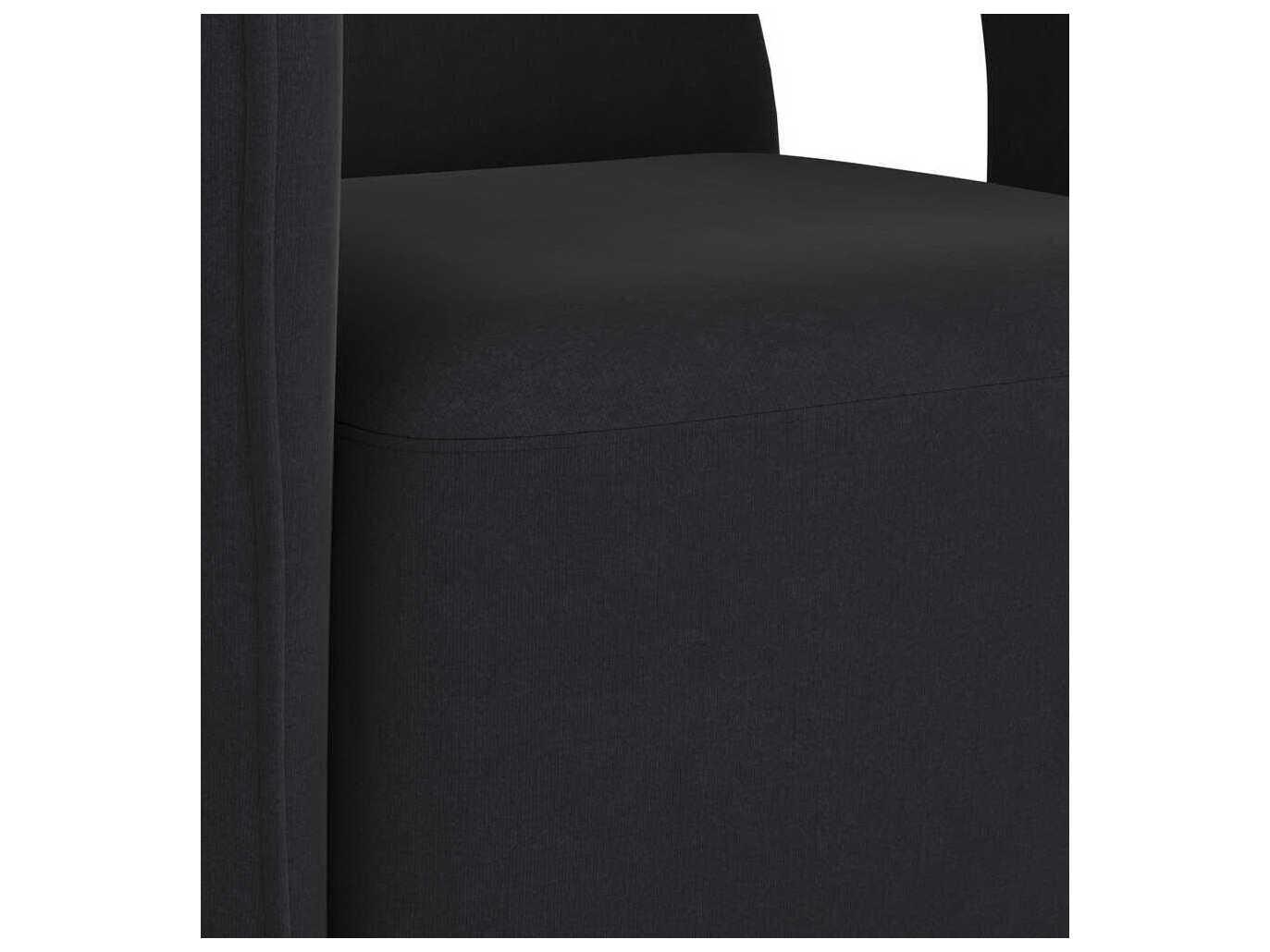 Sunpan Kendrick Black Upholstered Arm Dining Chair