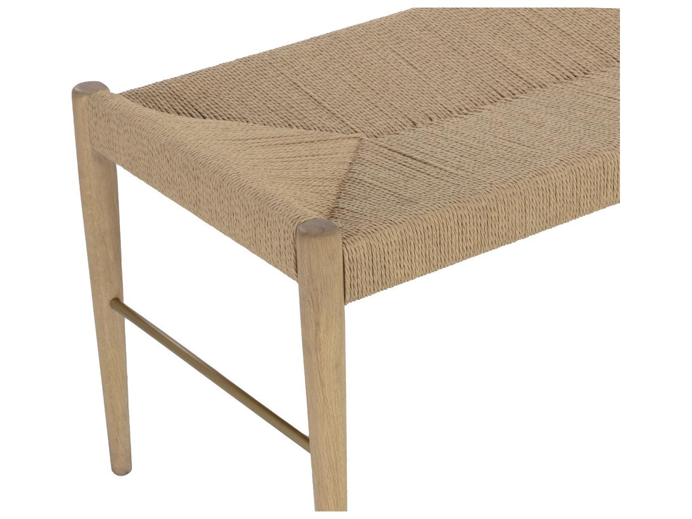 Sunpan Moira Natural Light Wash Brown Accent Bench