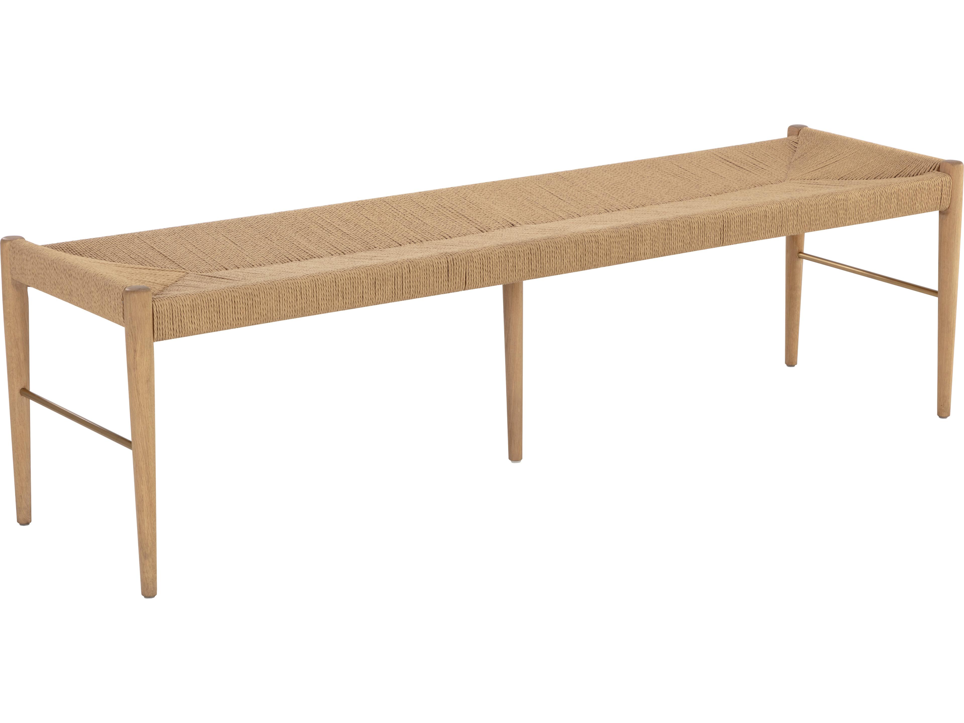 Sunpan Moira Natural Light Wash Brown Accent Bench