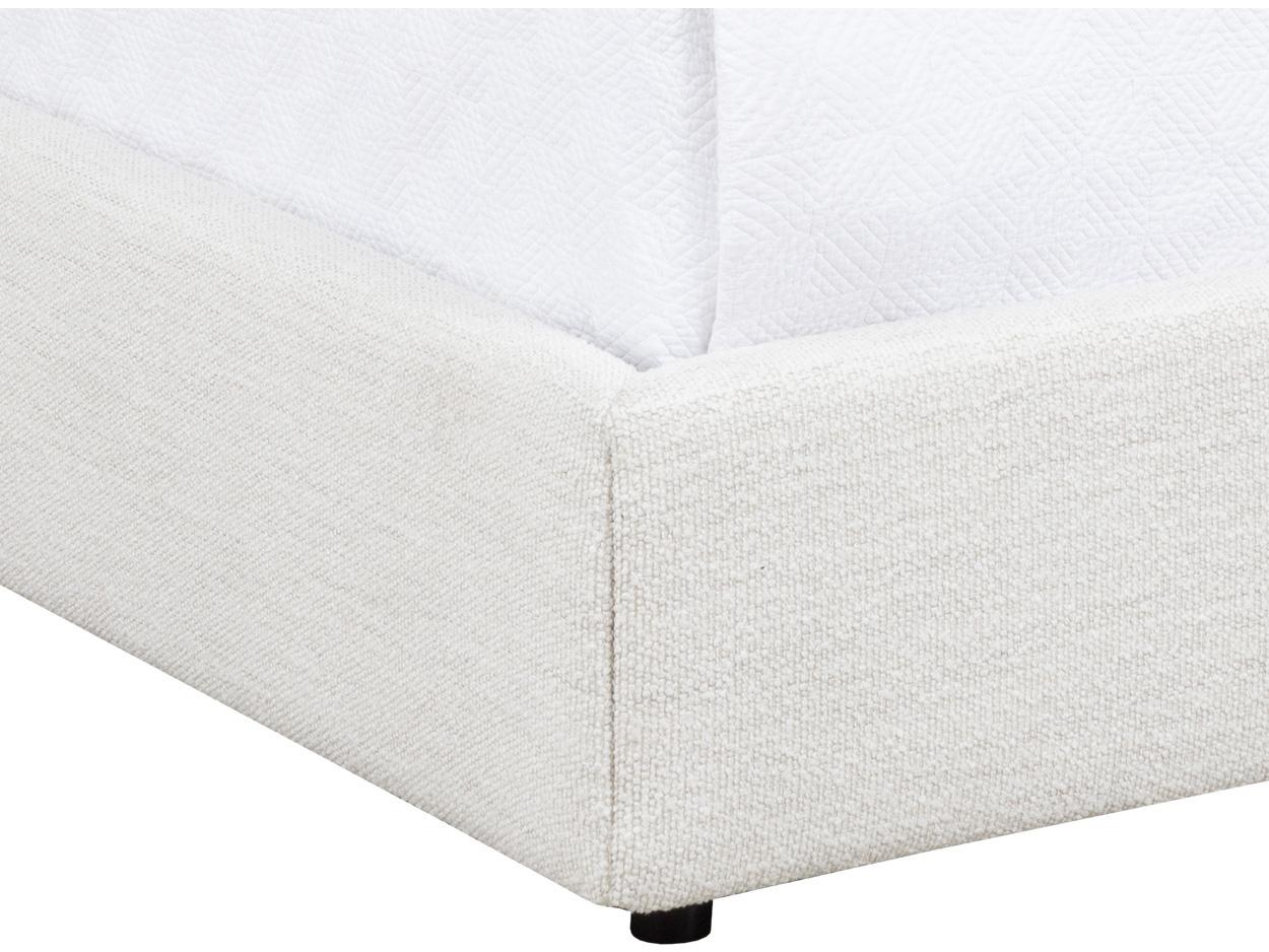 Sunpan Emmit Merino Pearl White Upholstered King Platform Bed