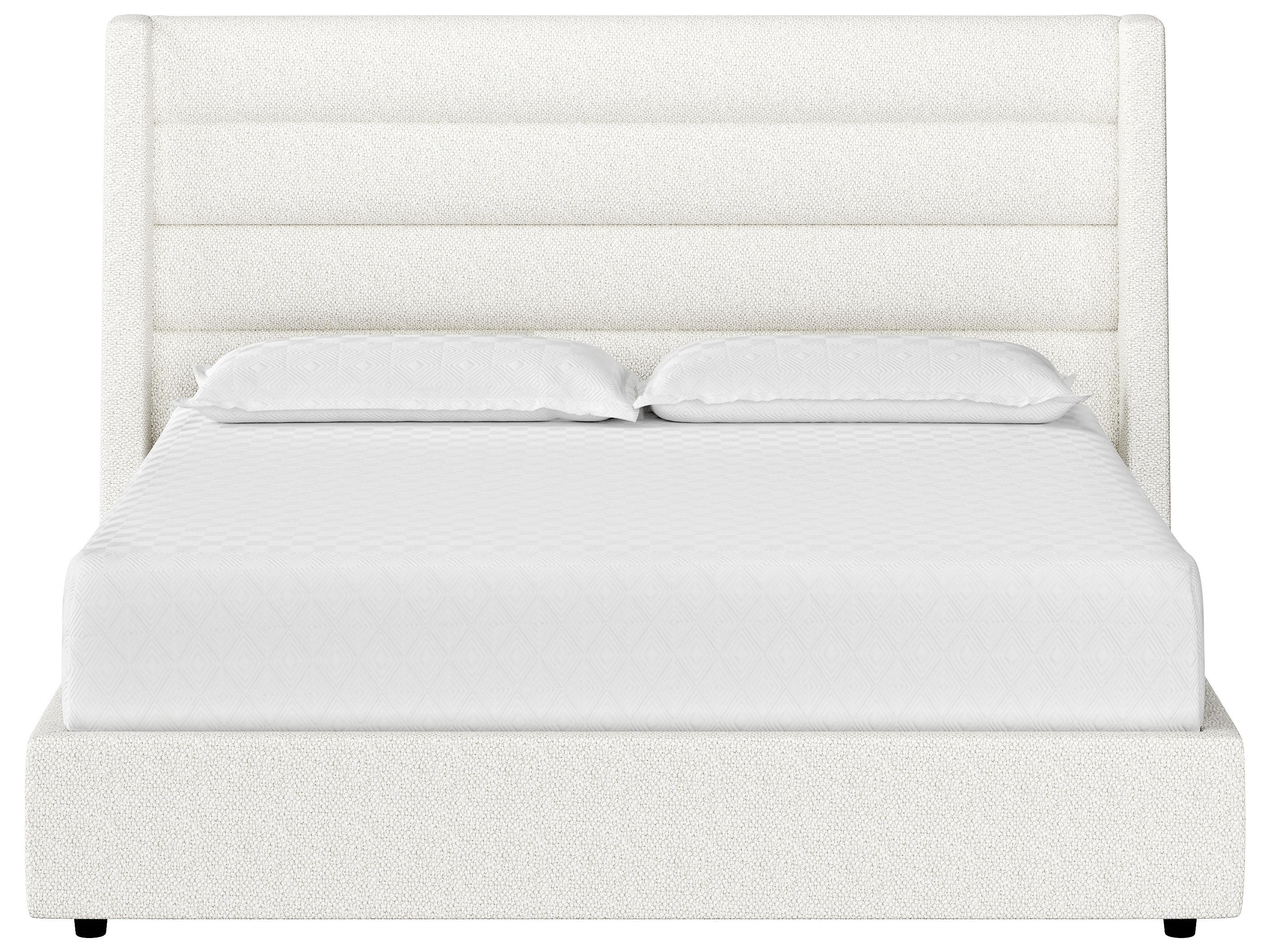 Sunpan Emmit Merino Pearl White Upholstered King Platform Bed
