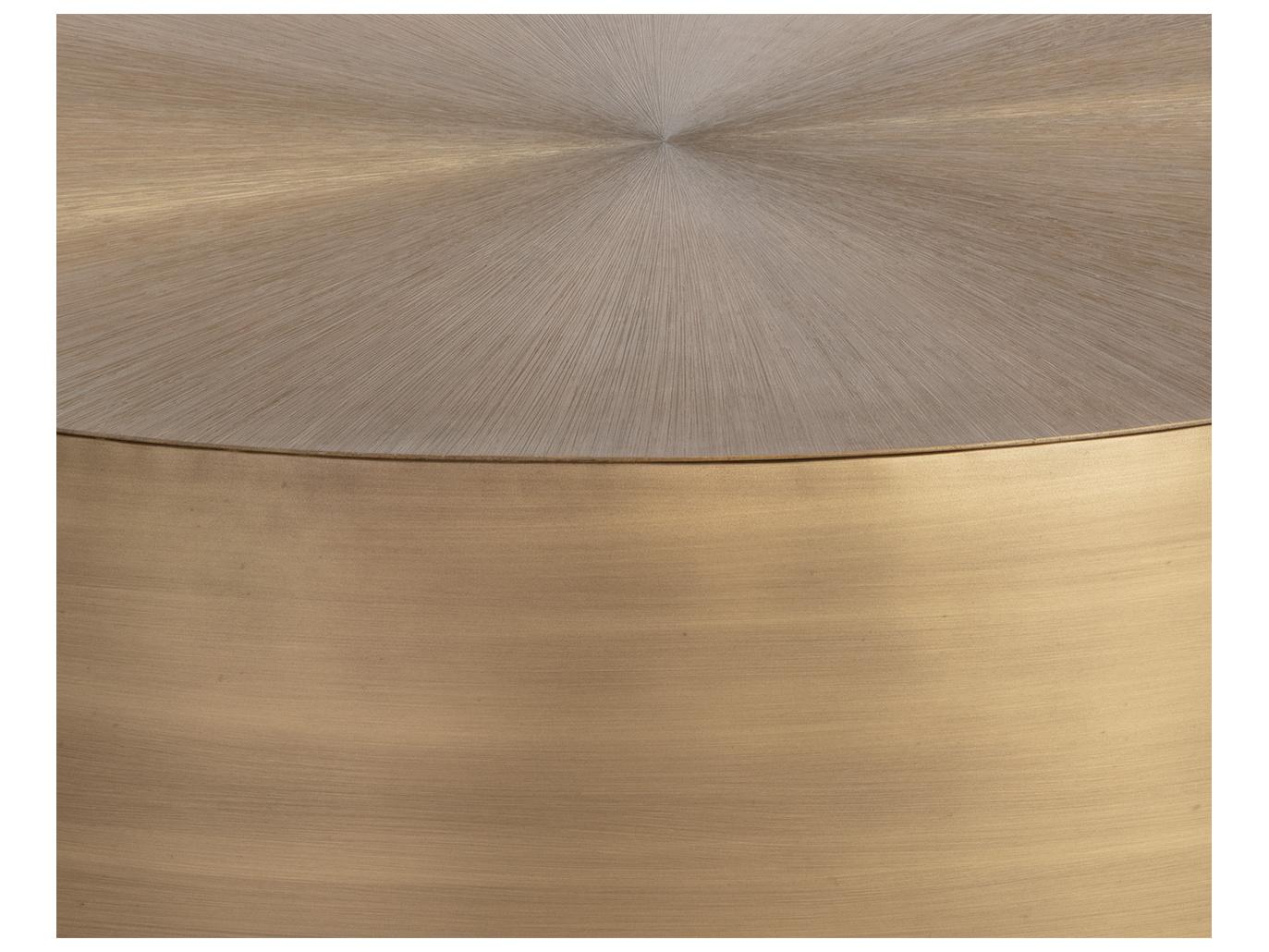 Sunpan Creed Round Metal Antique Gold Coffee Table