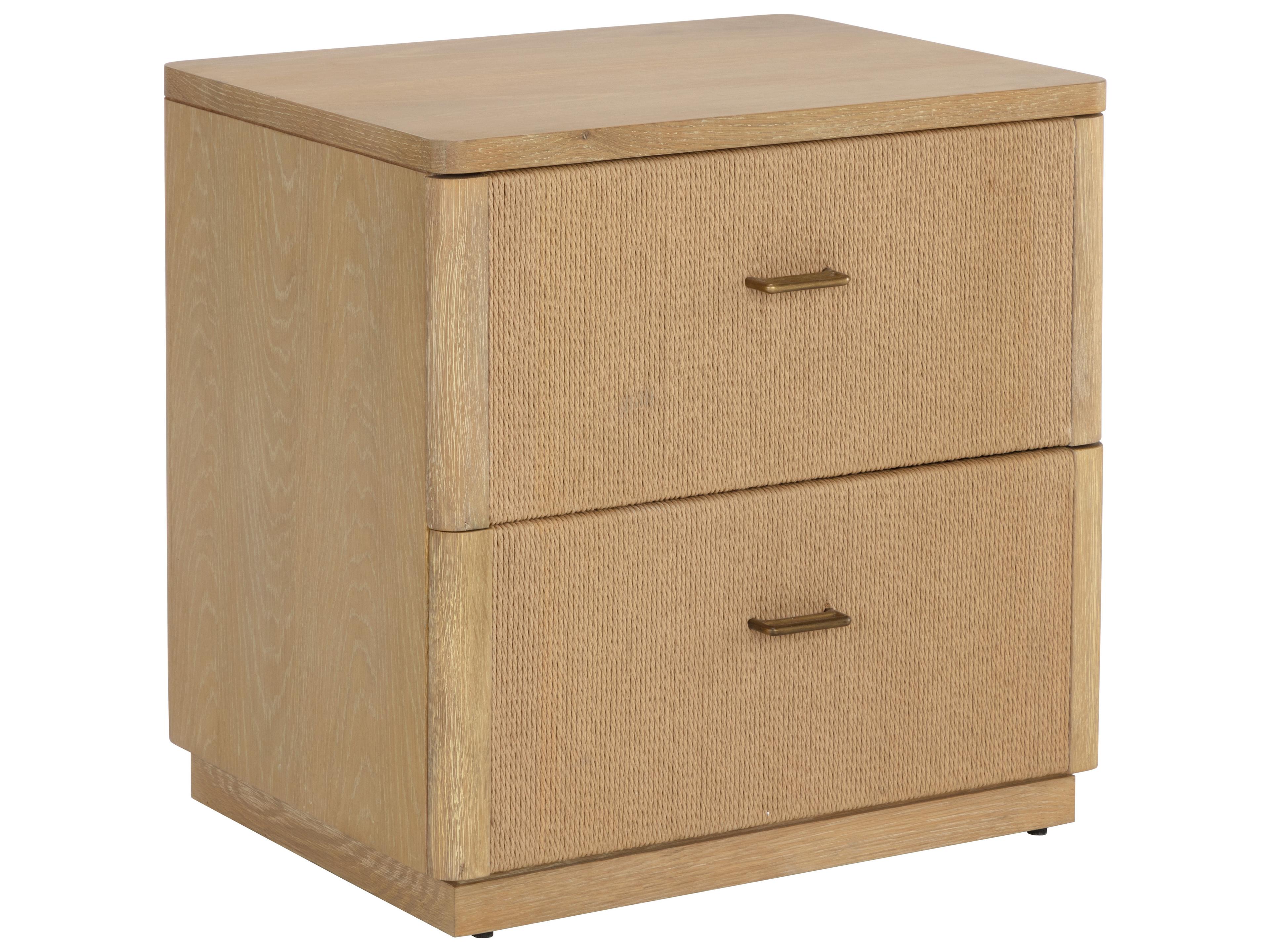 Sunpan Etienne 2-Drawers Oak Wood Nightstand