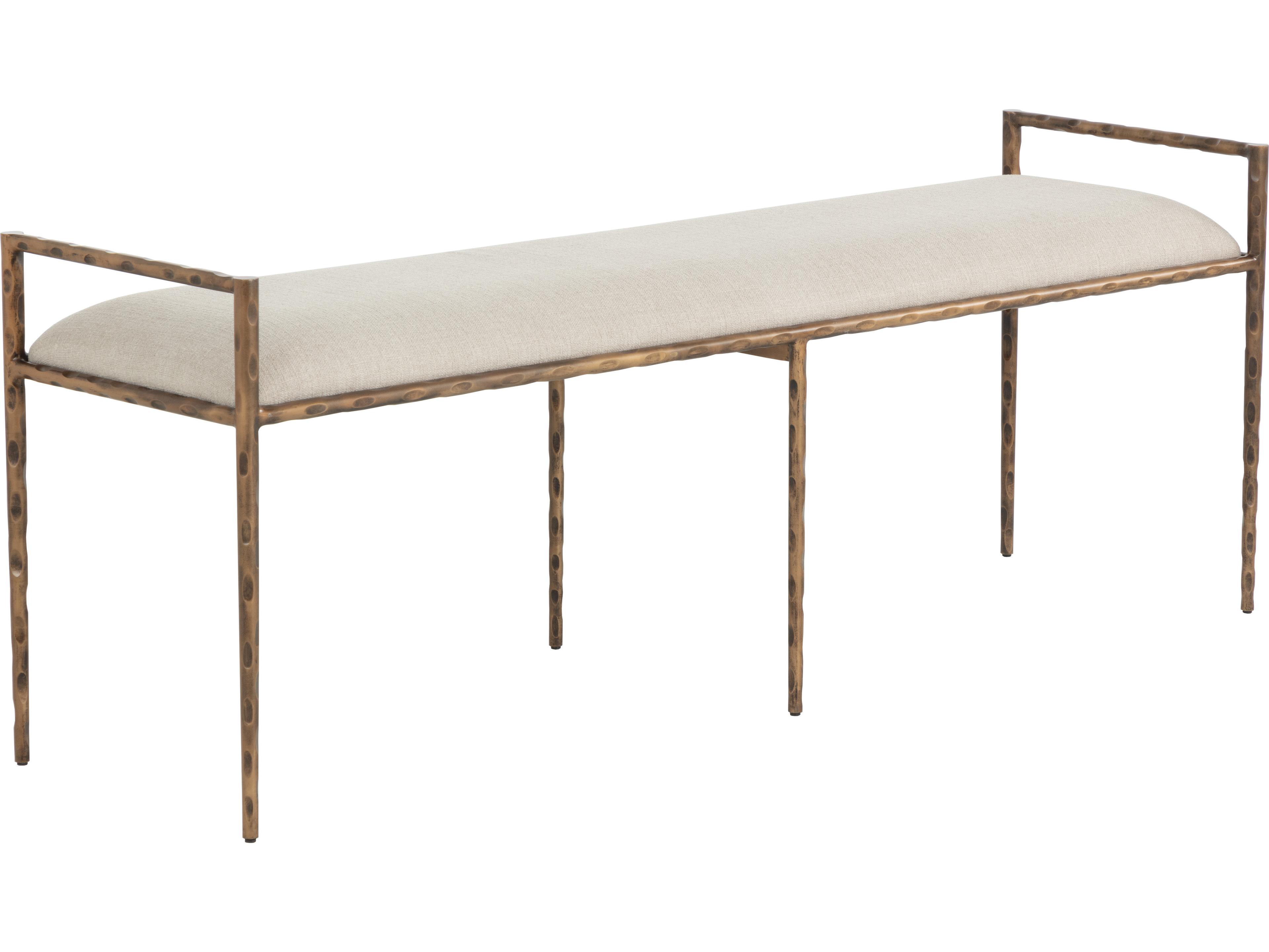 Sunpan Esai Taupe Beige Upholstered Accent Bench