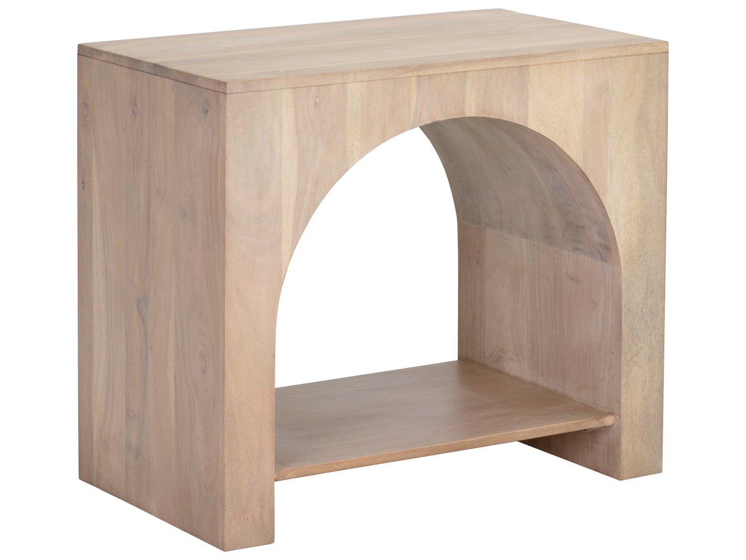 Sunpan Salma Rectangular Wood Light Wash End Table