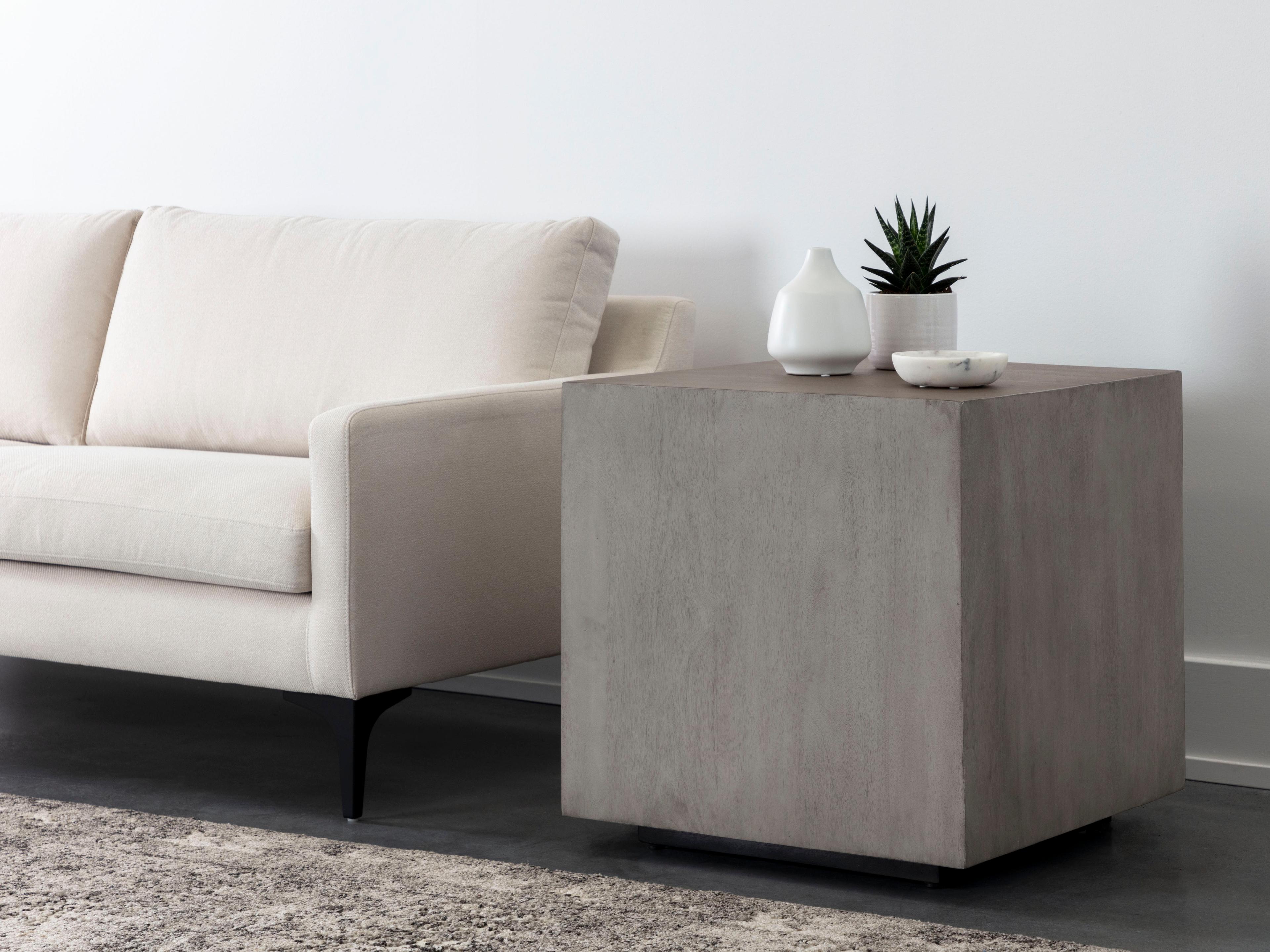 Sunpan Frezco Square Wood Grey End Table