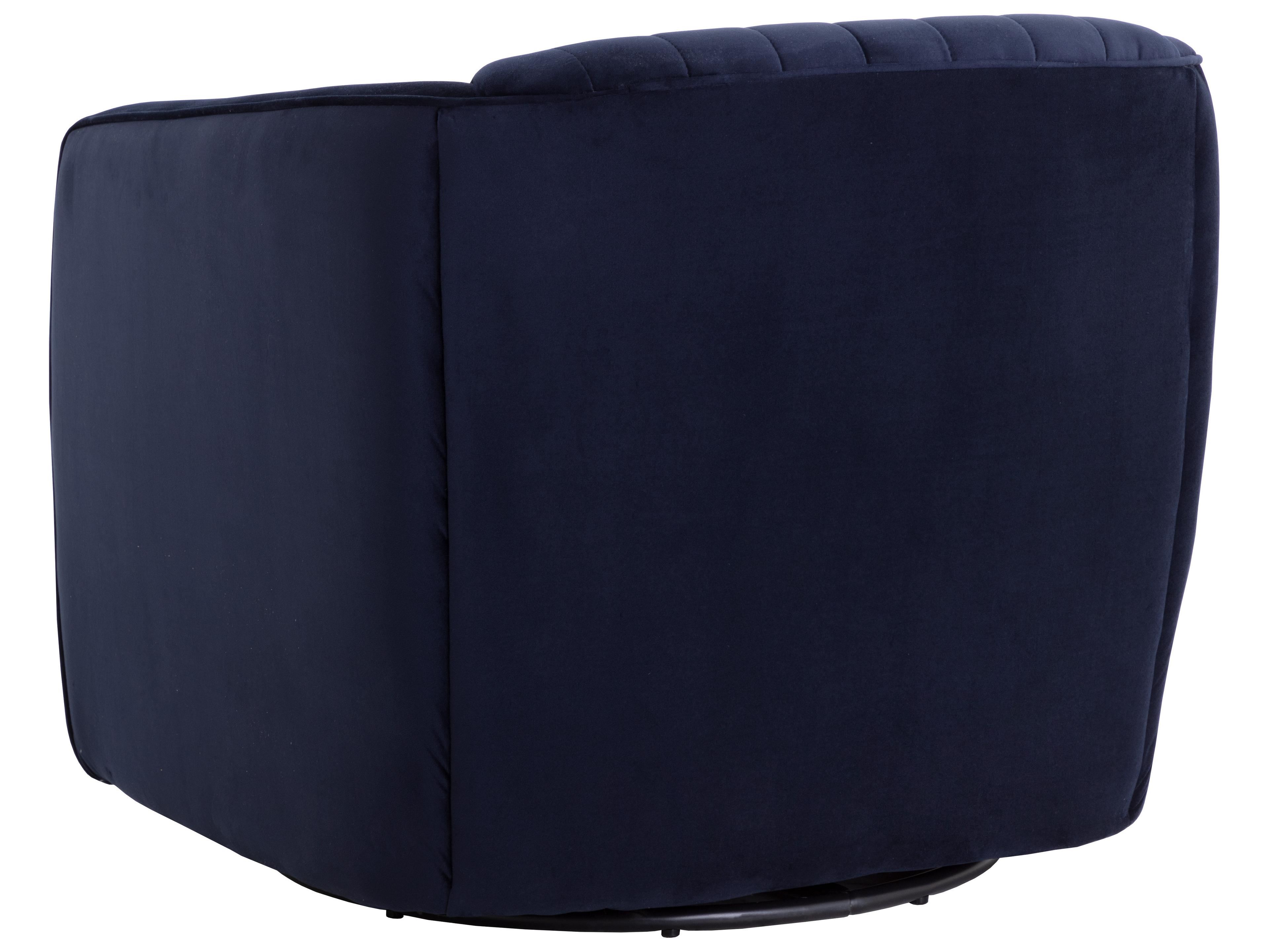 Sunpan Garrison Swivel Blue Fabric Accent Chair