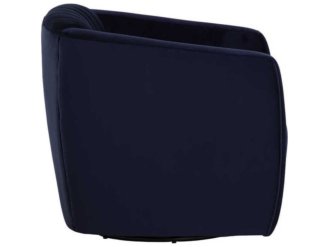 Sunpan Garrison Swivel Blue Fabric Accent Chair