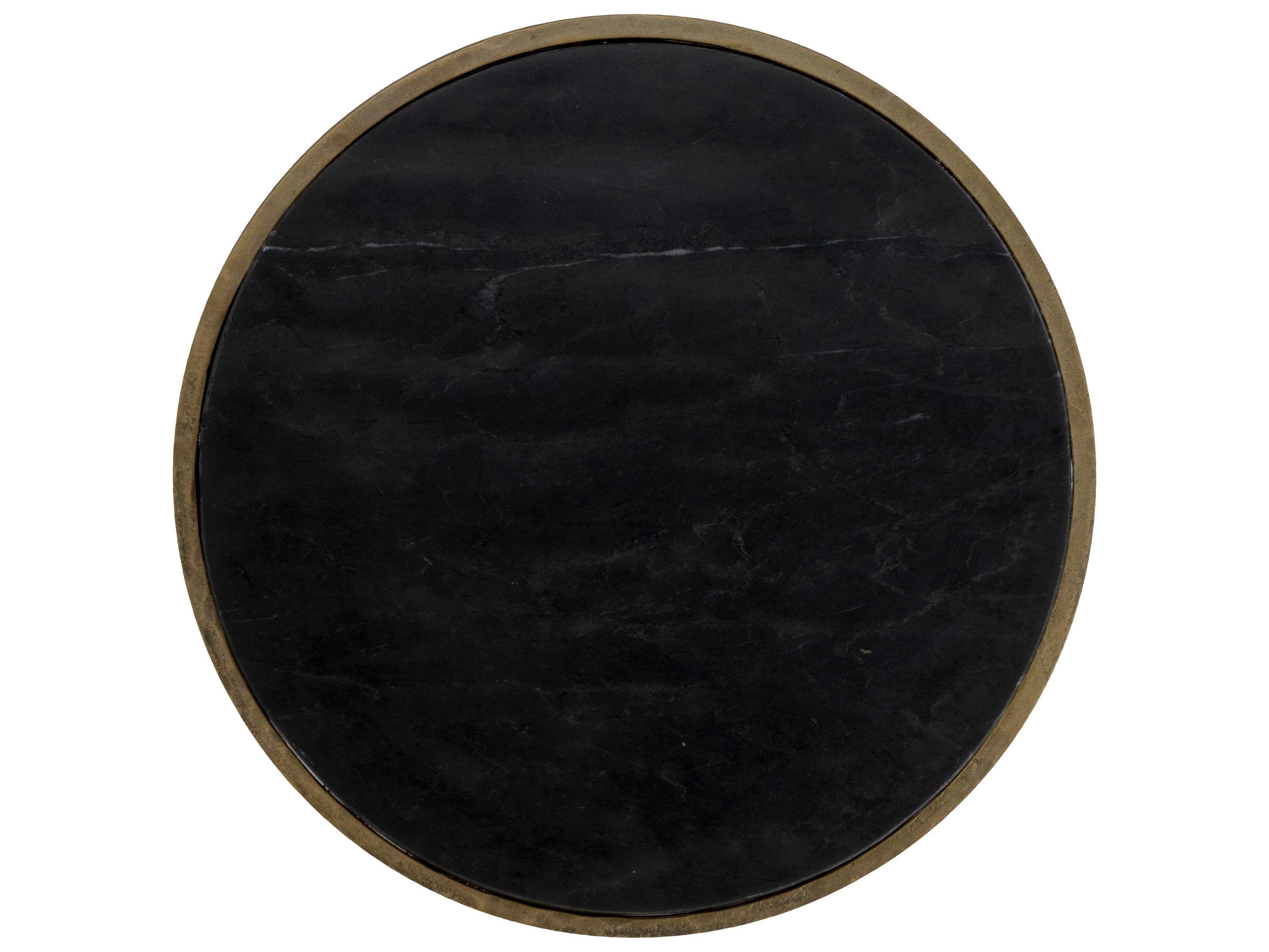 Sunpan Alicent Round Black Marble End Table