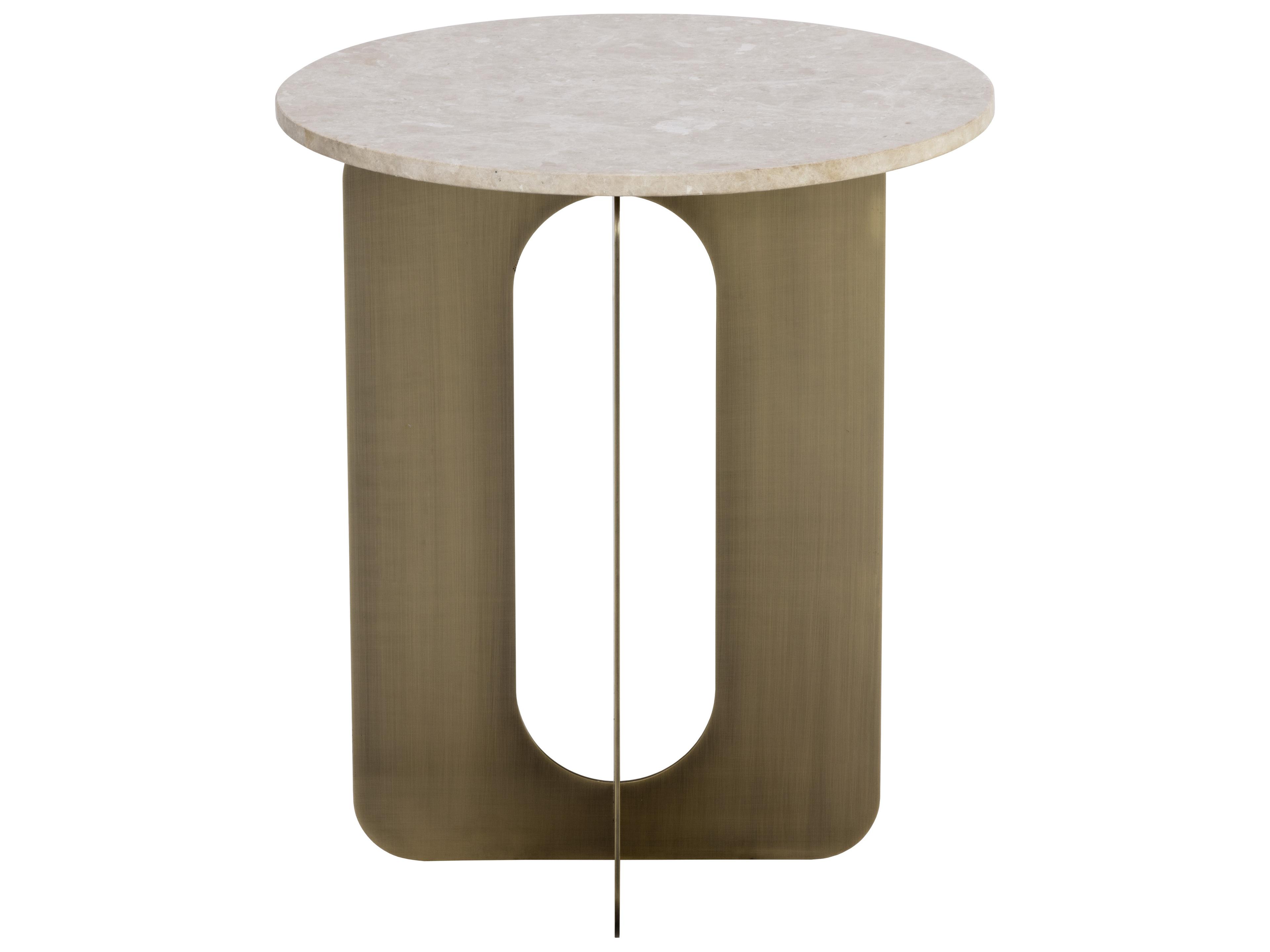 Sunpan Orlo Round Marble Grey End Table