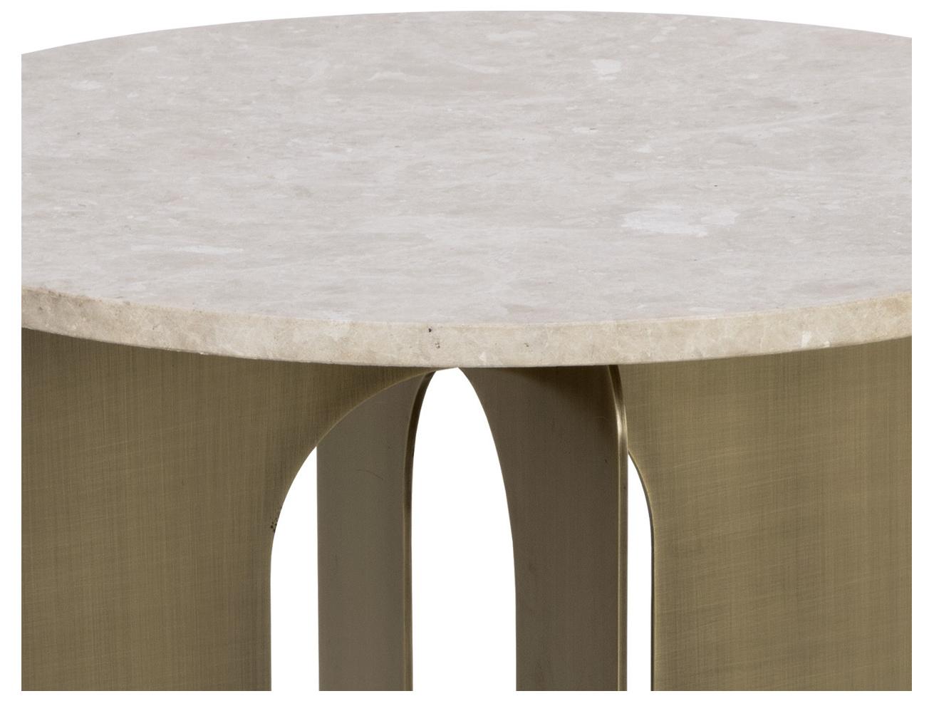 Sunpan Orlo Round Marble Grey End Table