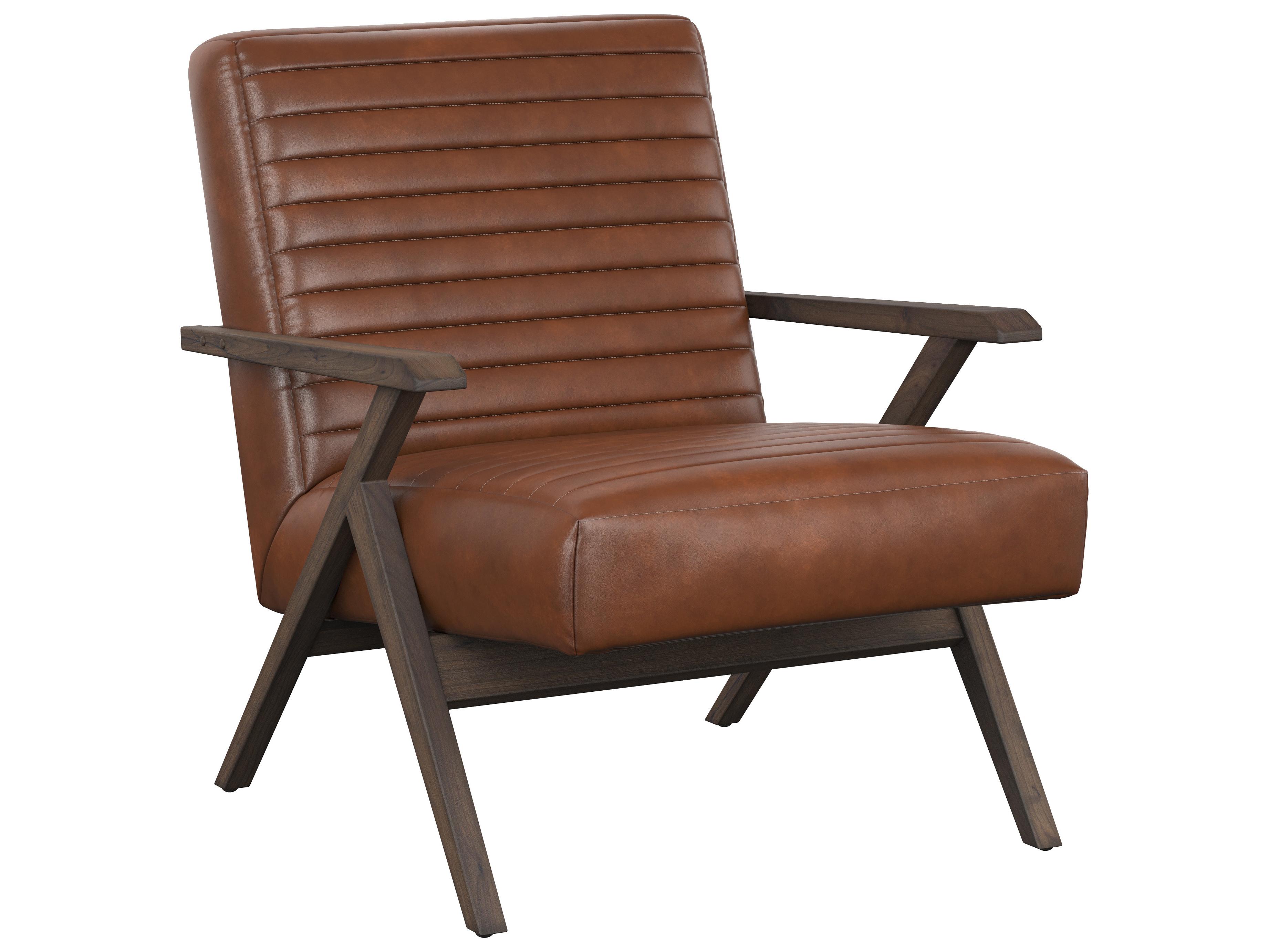 Sunpan Mixt Brown Faux Leather Accent Chair